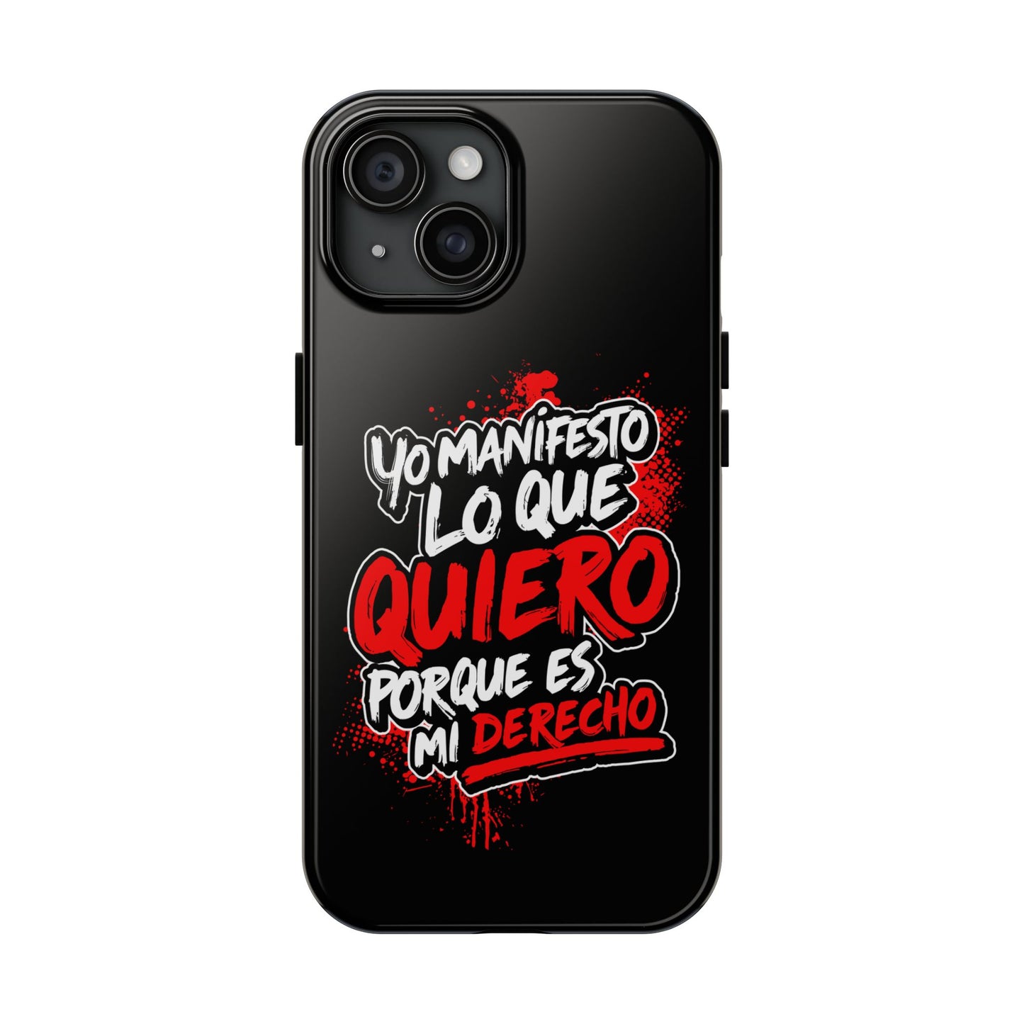 Funda para teléfono "Yo manifiesto lo que quiero" - Negro