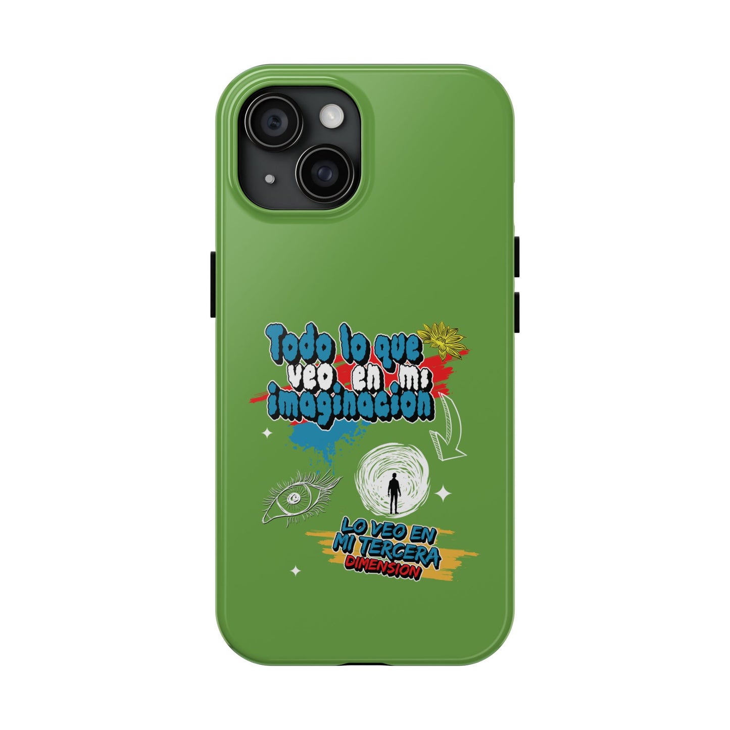Funda para teléfono "Todo lo que veo en mi imaginación" - Verde