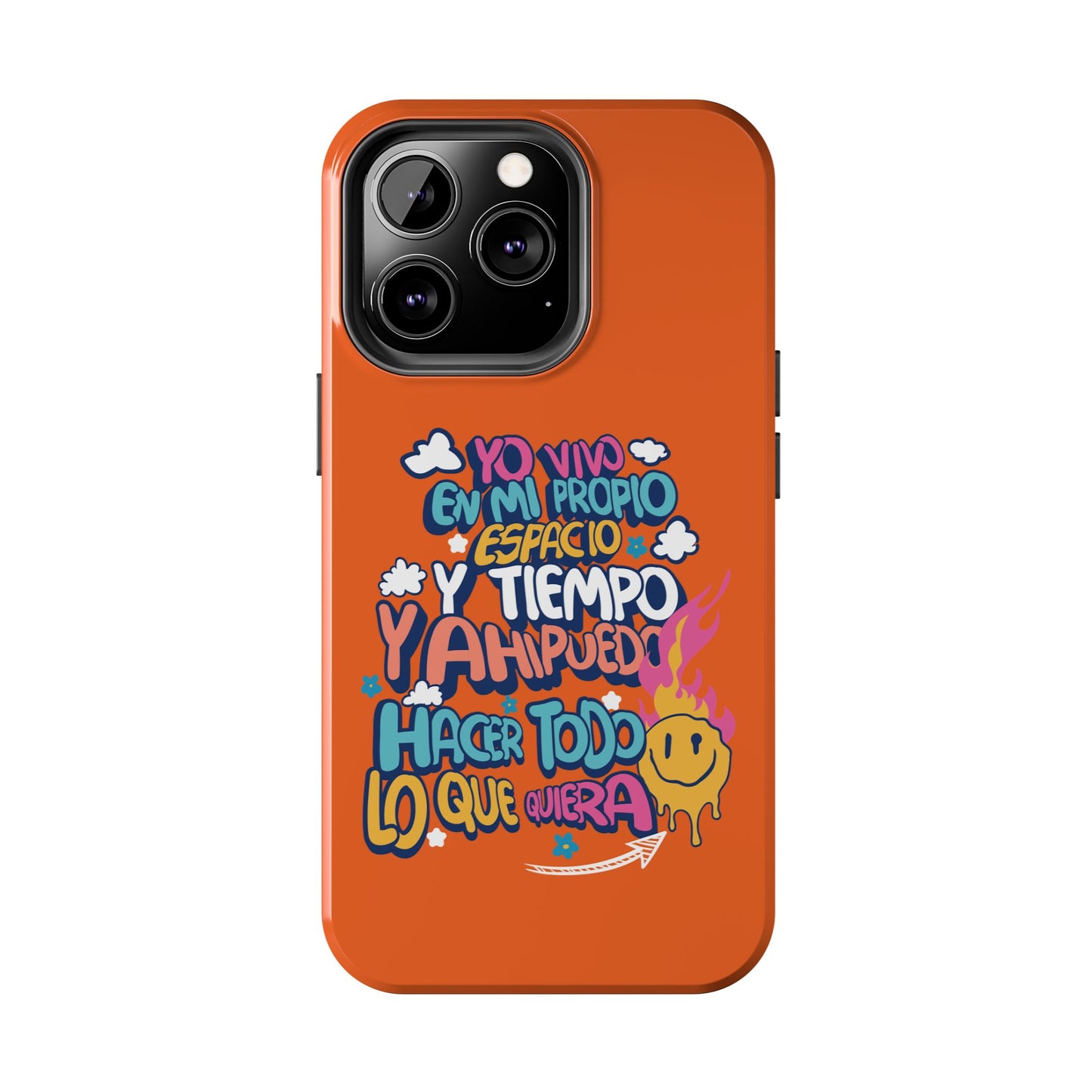 Funda para teléfono "Yo vivo en propio espacio y tiempo" - Naranja