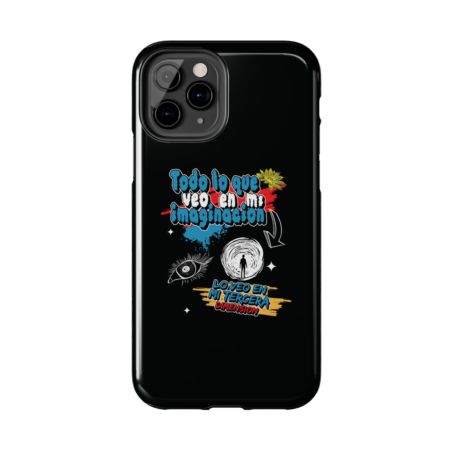 Funda para teléfono "Todo lo que veo en mi imaginación" - Negro