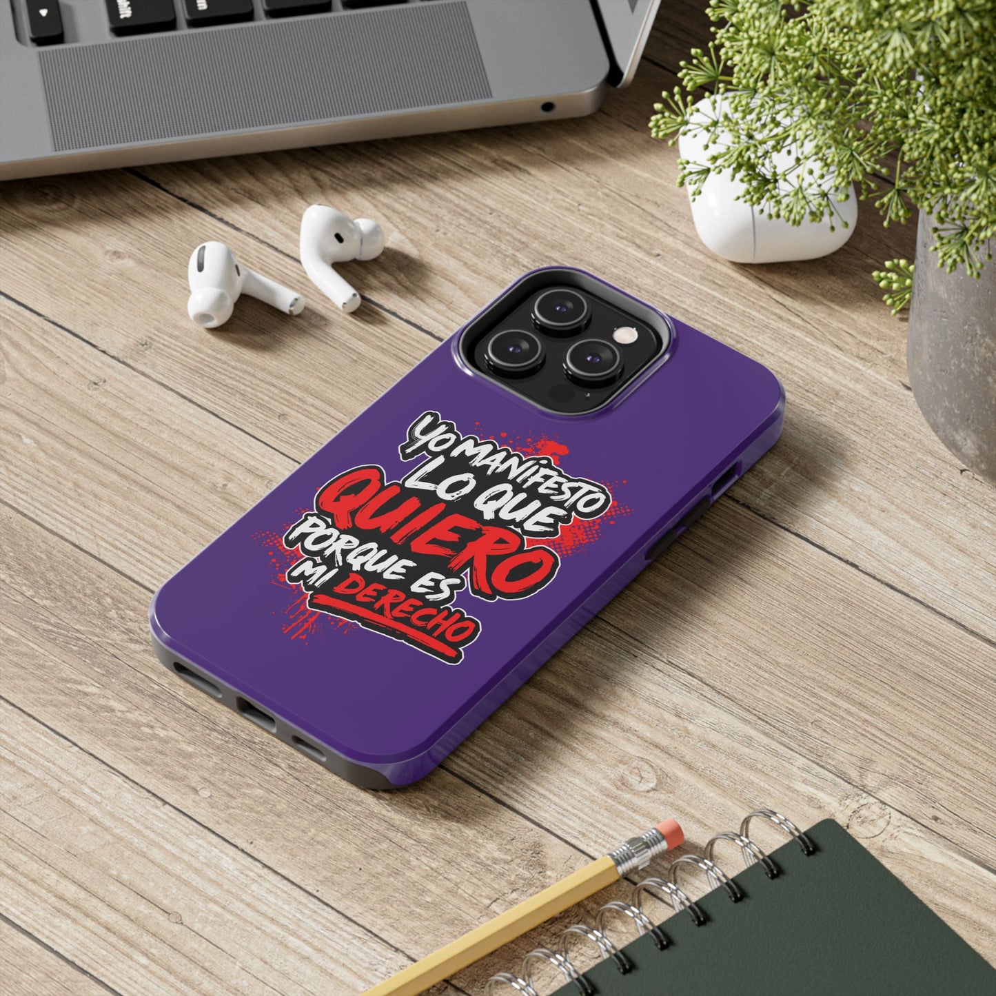 Funda para teléfono "Yo manifiesto lo que quiero" - Violeta