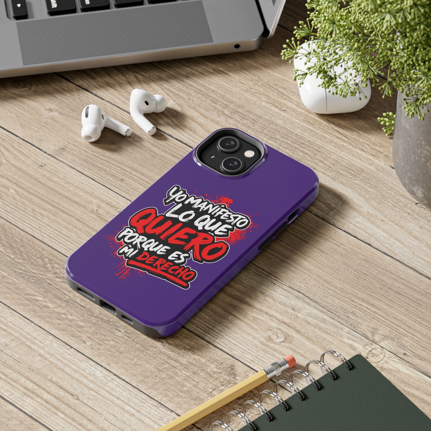 Funda para teléfono "Yo manifiesto lo que quiero" - Violeta