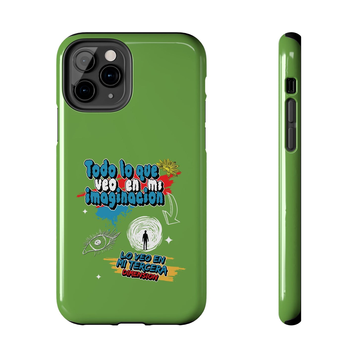 Funda para teléfono "Todo lo que veo en mi imaginación" - Verde