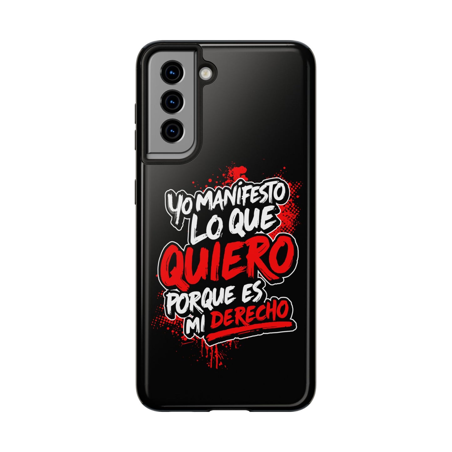Funda para teléfono "Yo manifiesto lo que quiero" - Negro