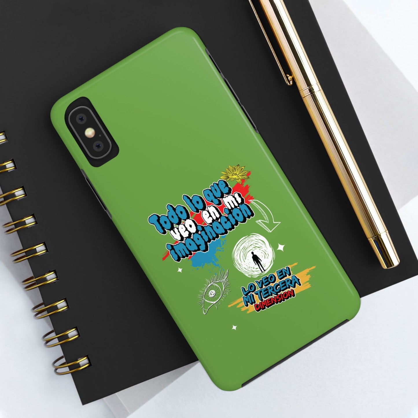Funda para teléfono "Todo lo que veo en mi imaginación" - Verde