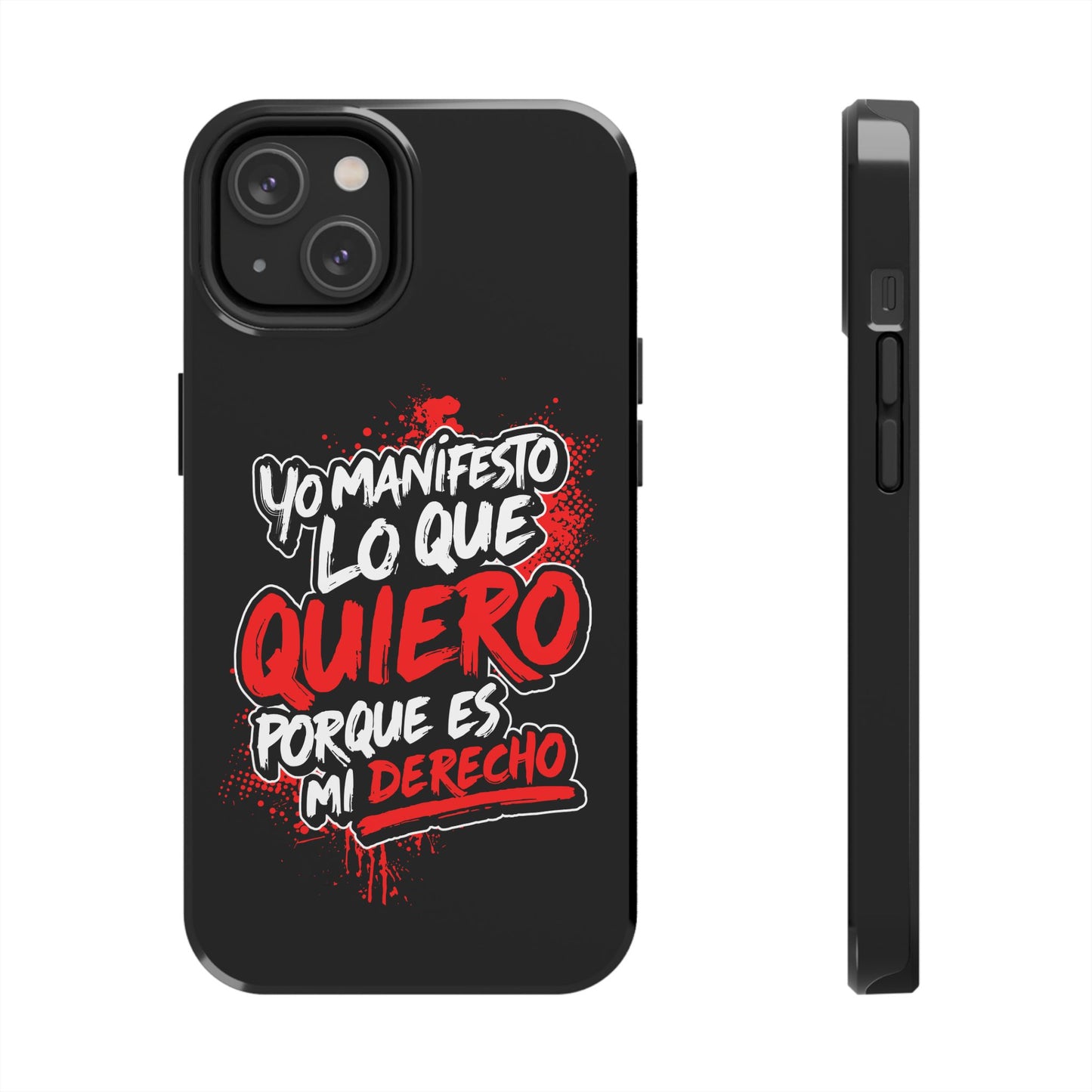 Funda para teléfono "Yo manifiesto lo que quiero" - Negro