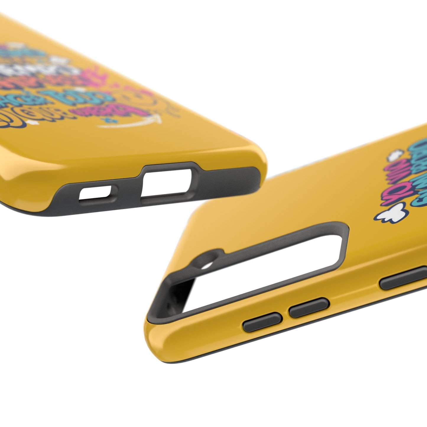Funda para teléfono "Yo vivo en propio espacio y tiempo" - Amarillo