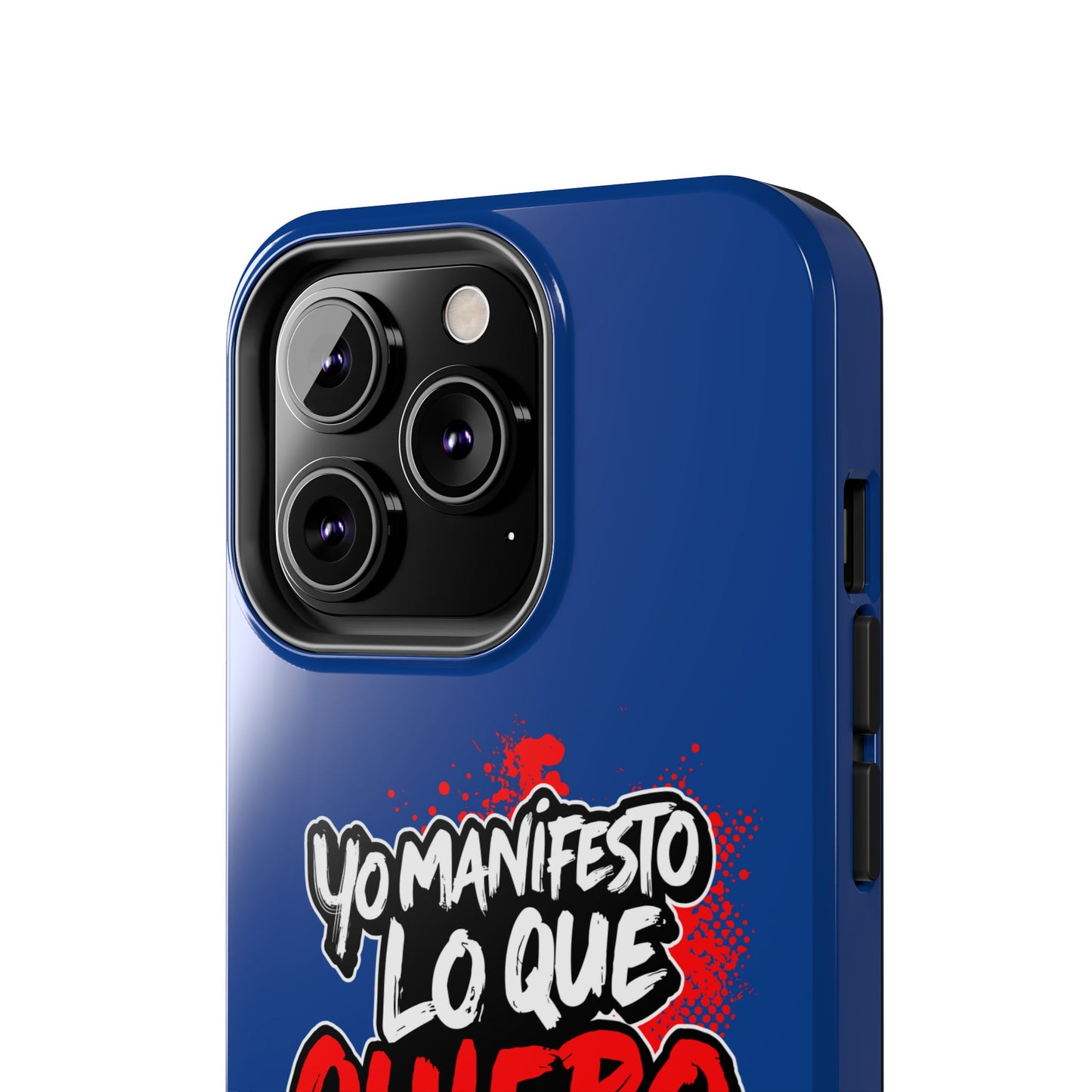 Funda para teléfono "Yo manifiesto lo que quiero" - Azul