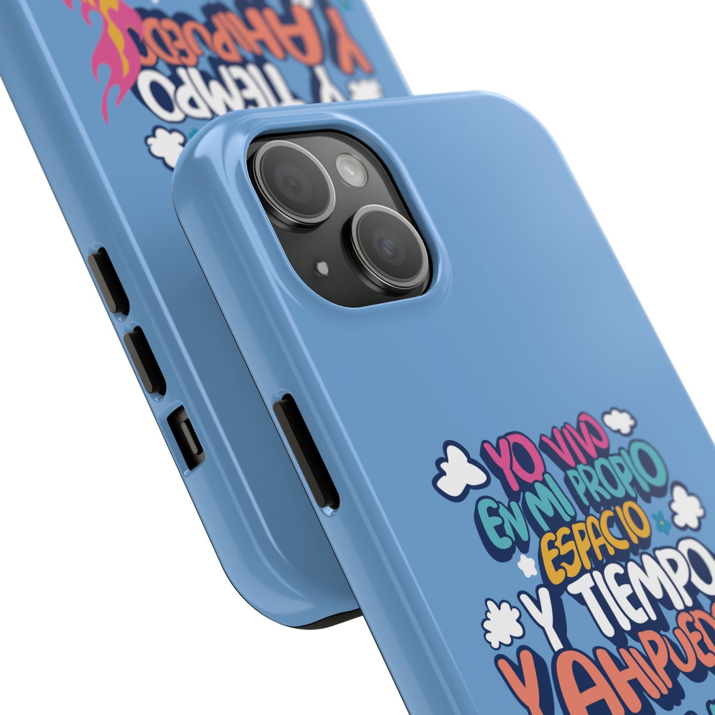 Funda para teléfono "Yo vivo en propio espacio y tiempo" - Celeste