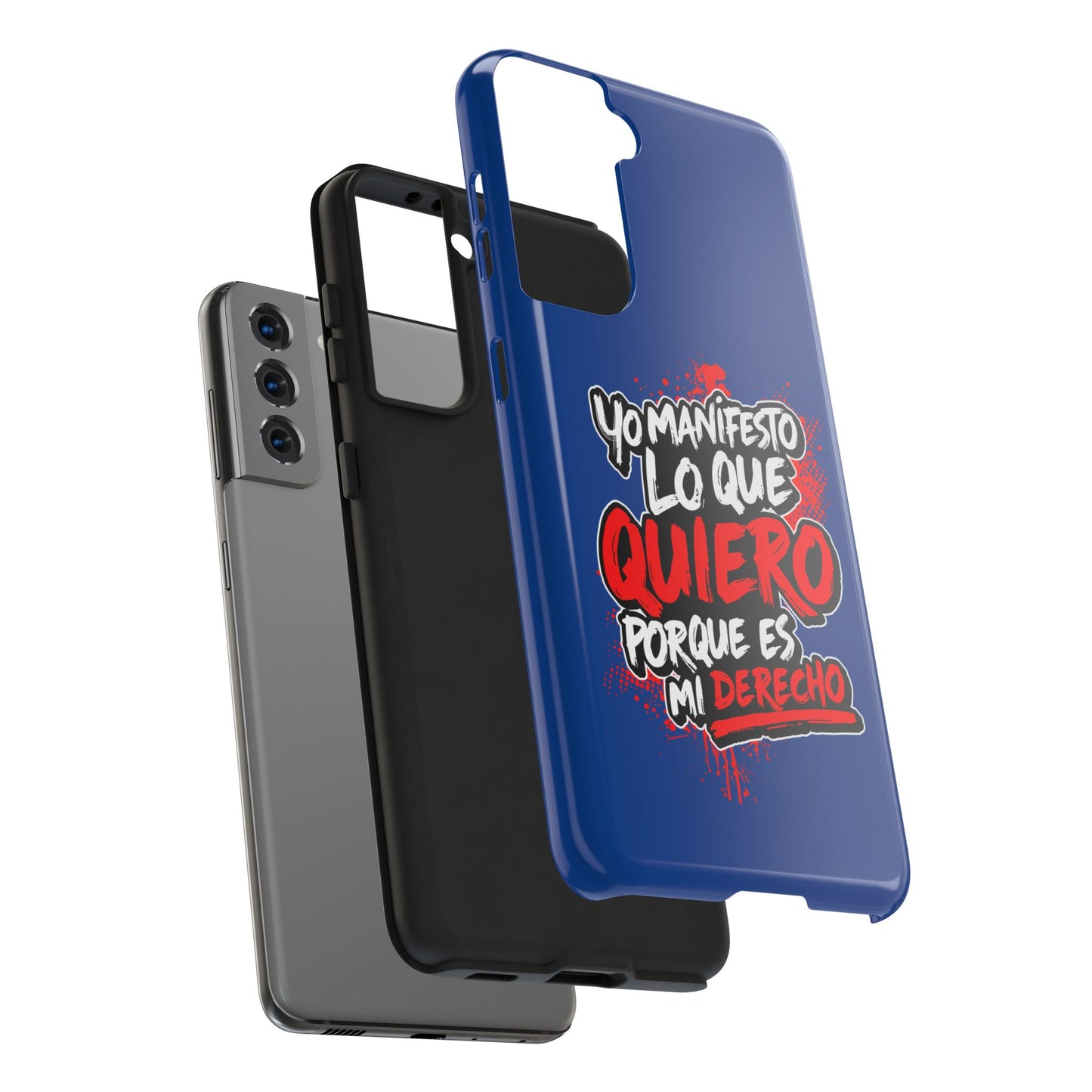 Funda para teléfono "Yo manifiesto lo que quiero" - Azul