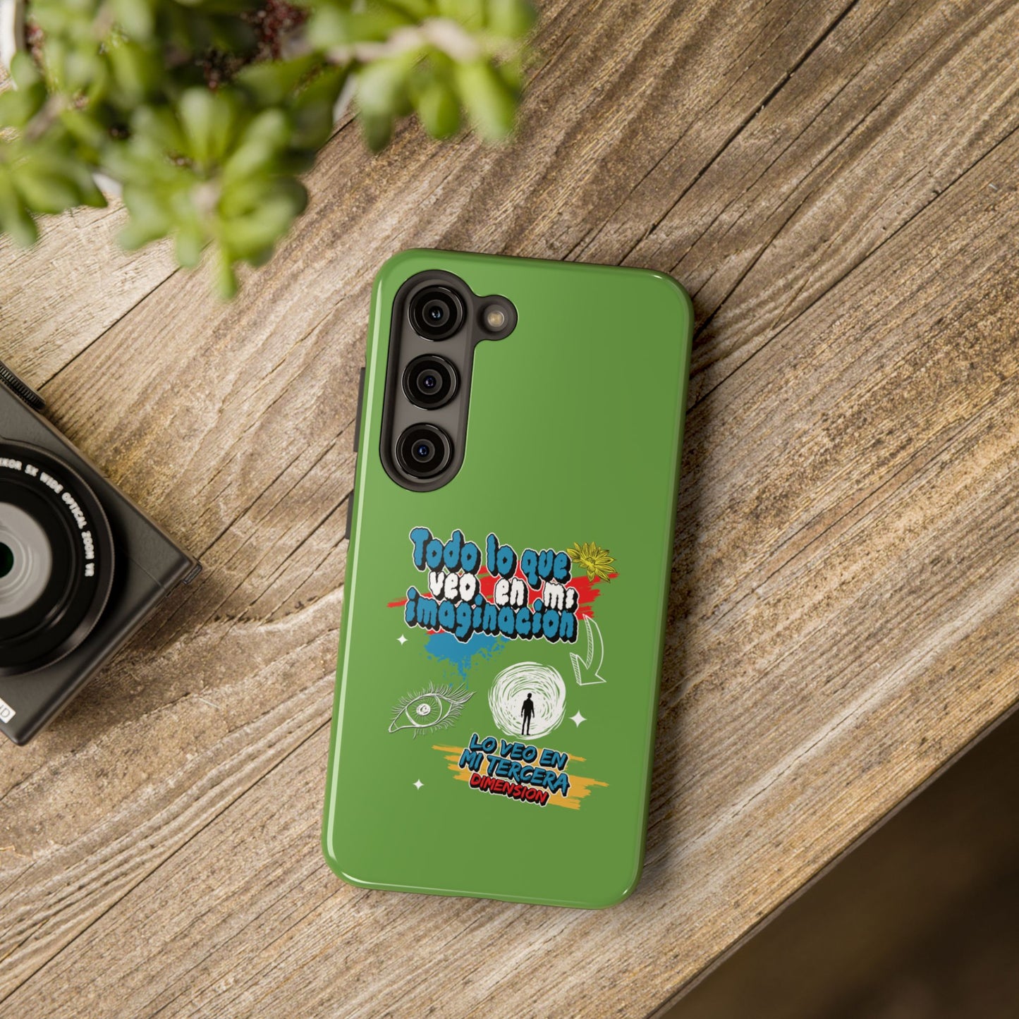 Funda para teléfono "Todo lo que veo en mi imaginación" - Verde