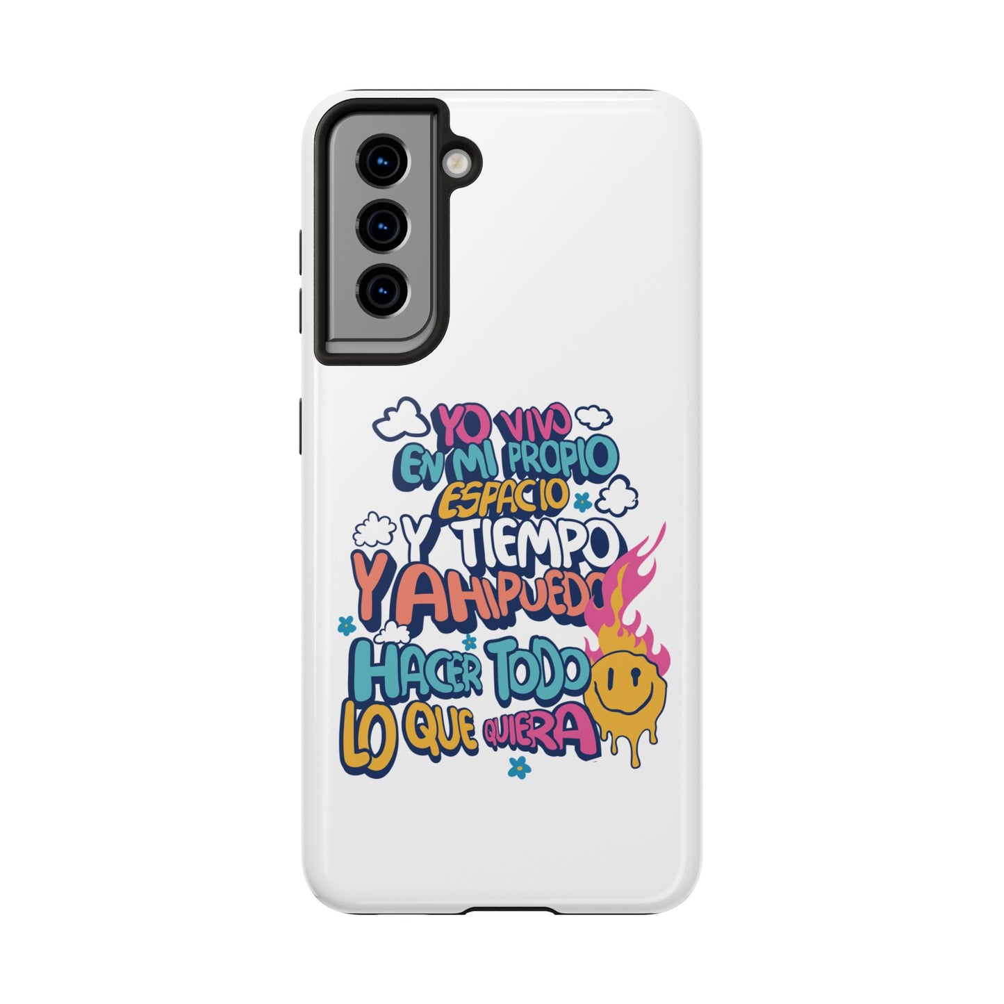 Funda para teléfono "Yo vivo en propio espacio y tiempo" - Blanco