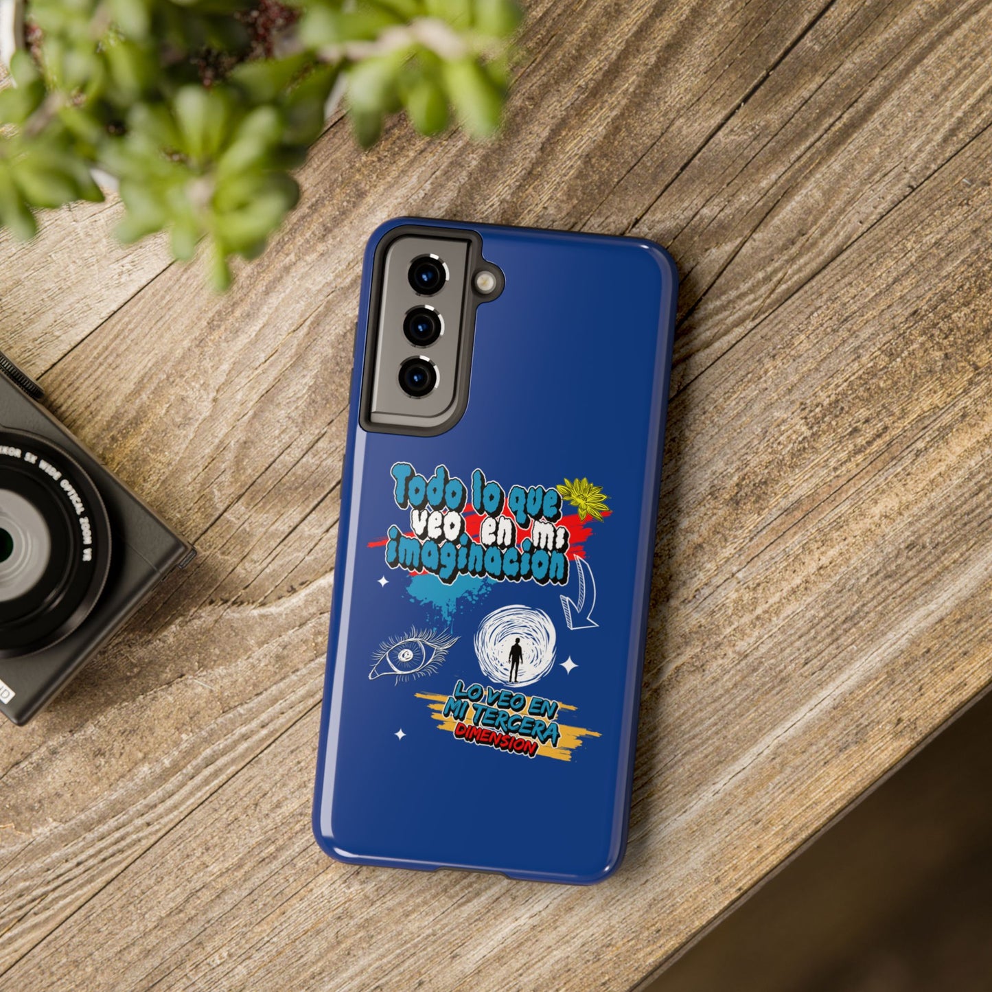 Funda para teléfono "Todo lo que veo en mi imaginación" - Azul