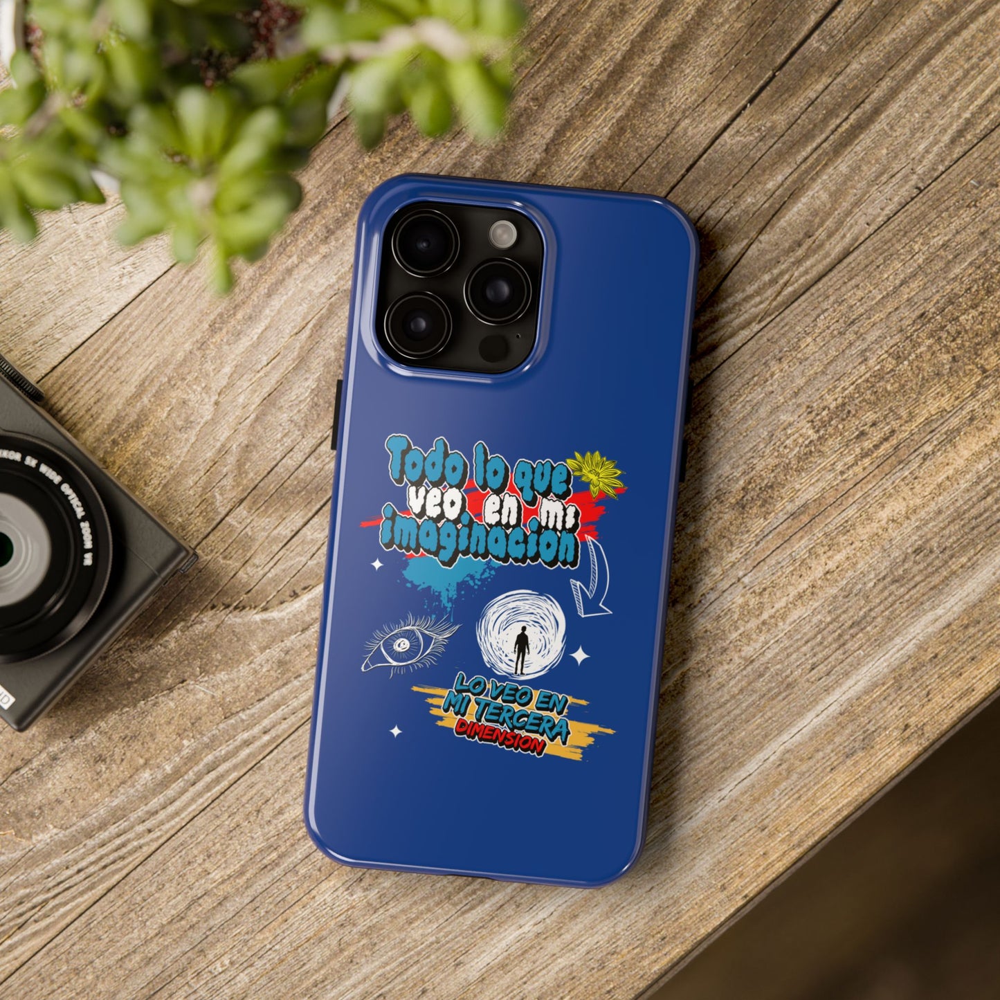 Funda para teléfono "Todo lo que veo en mi imaginación" - Azul