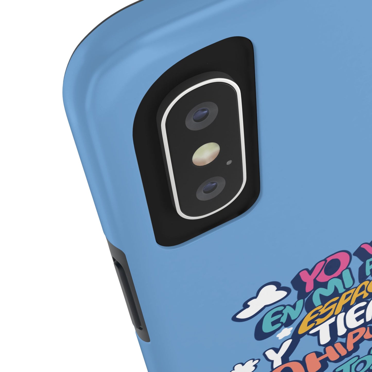 Funda para teléfono "Yo vivo en propio espacio y tiempo" - Celeste