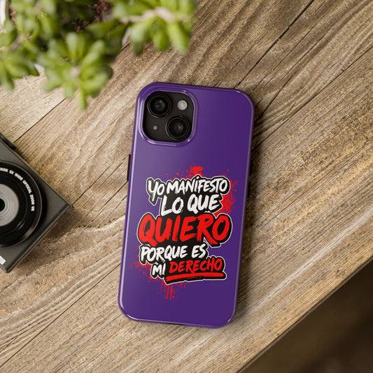 Funda para teléfono "Yo manifiesto lo que quiero" - Violeta