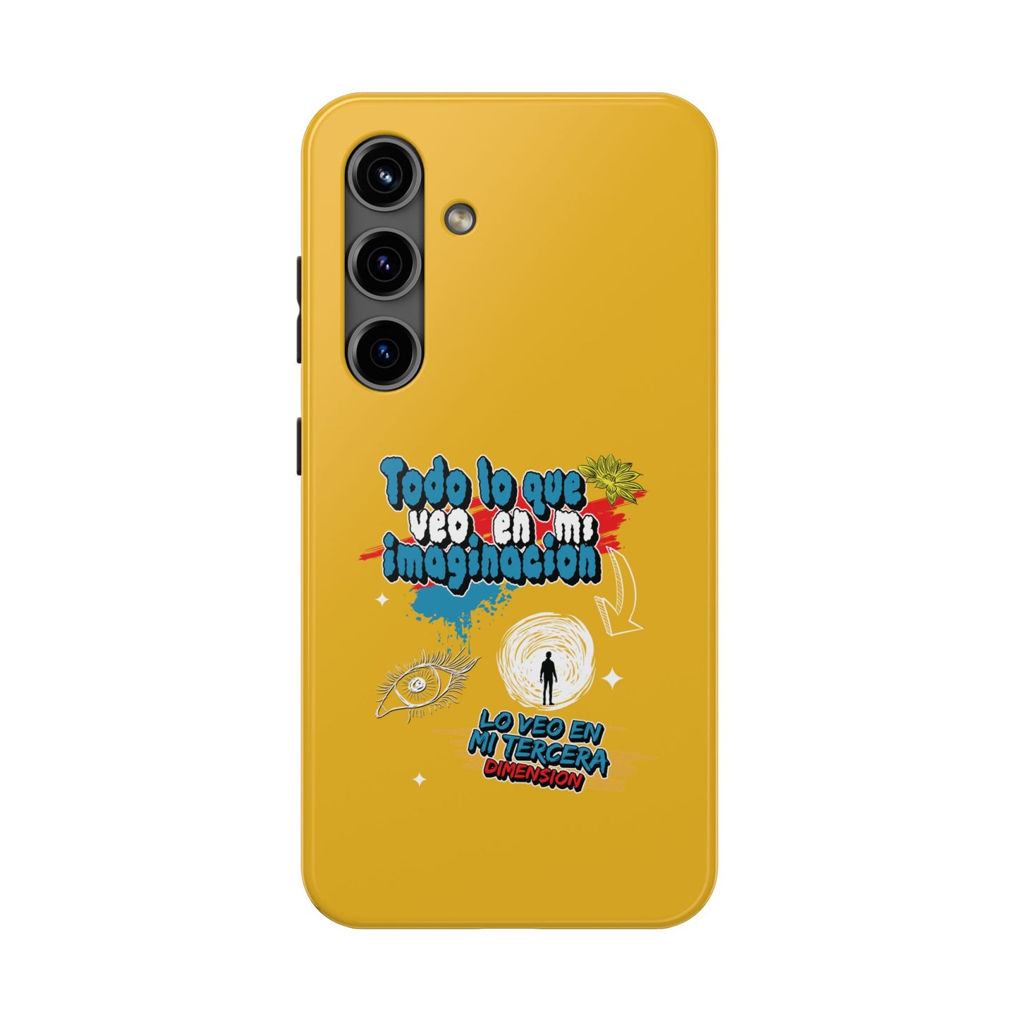 Funda para teléfono "Todo lo que veo en mi imaginación" - Amarillo