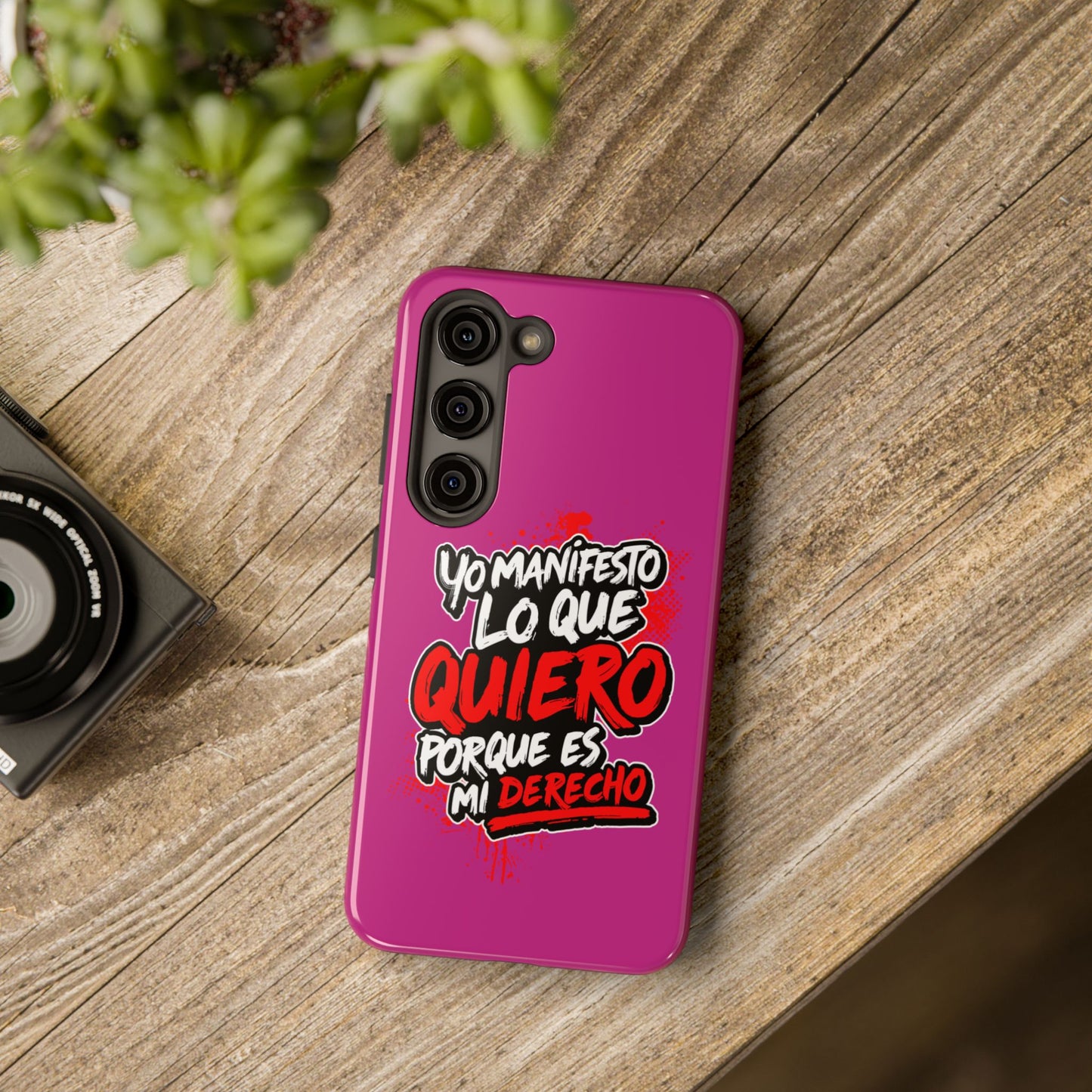 Funda para teléfono "Yo manifiesto lo que quiero" - Fucsia