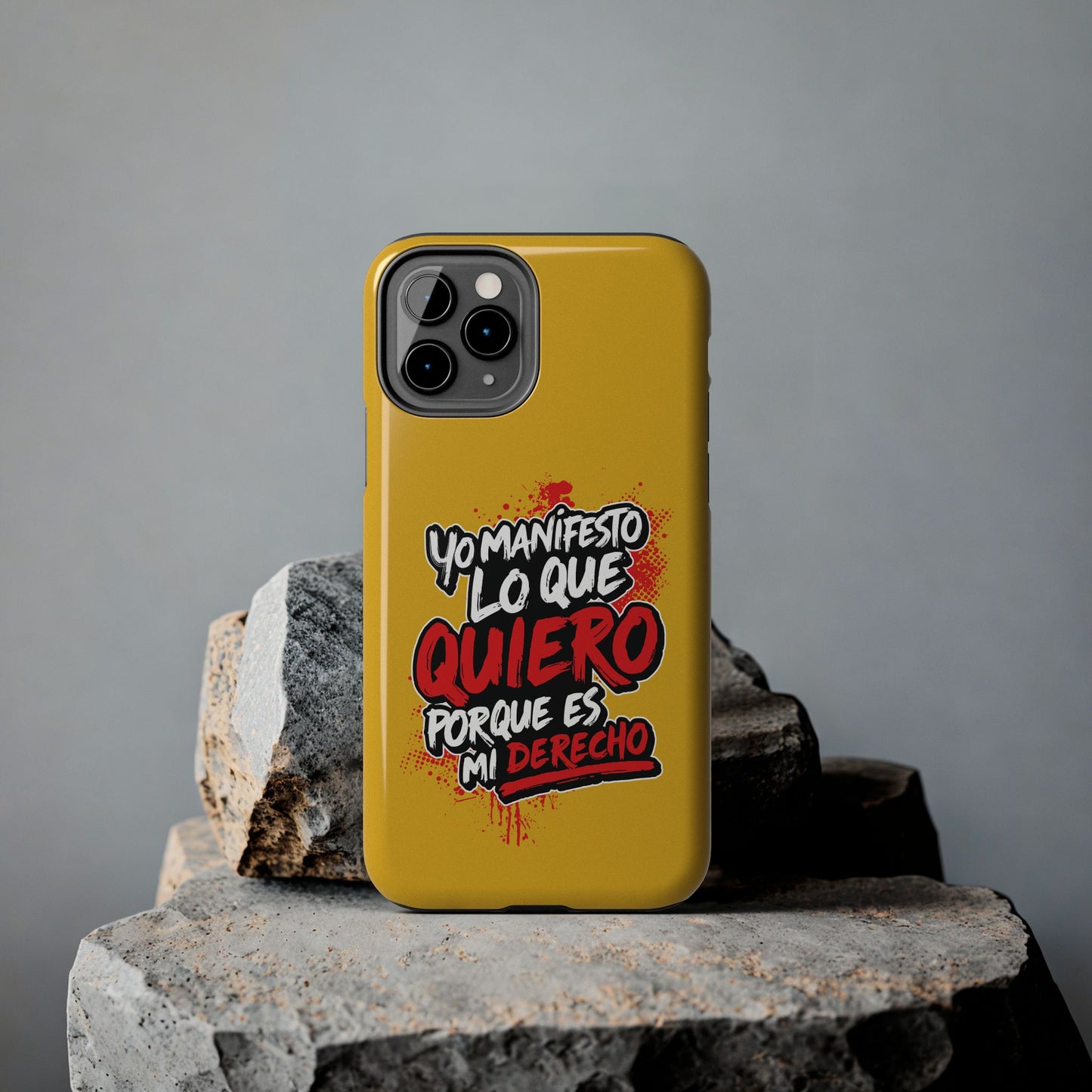 Funda para teléfono "Yo manifiesto lo que quiero" - Amarillo