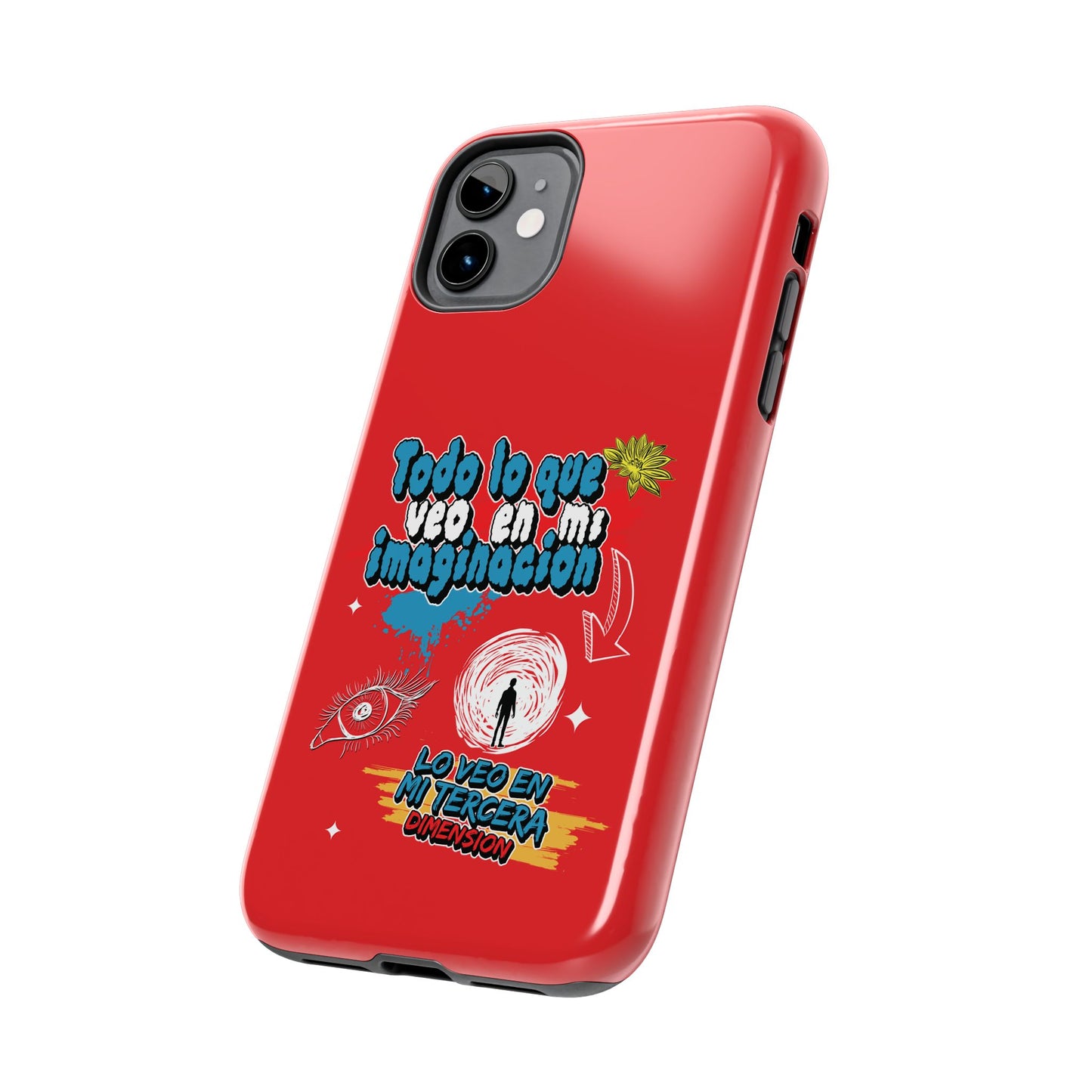 Funda para teléfono "Todo lo que veo en mi imaginación" - Rojo