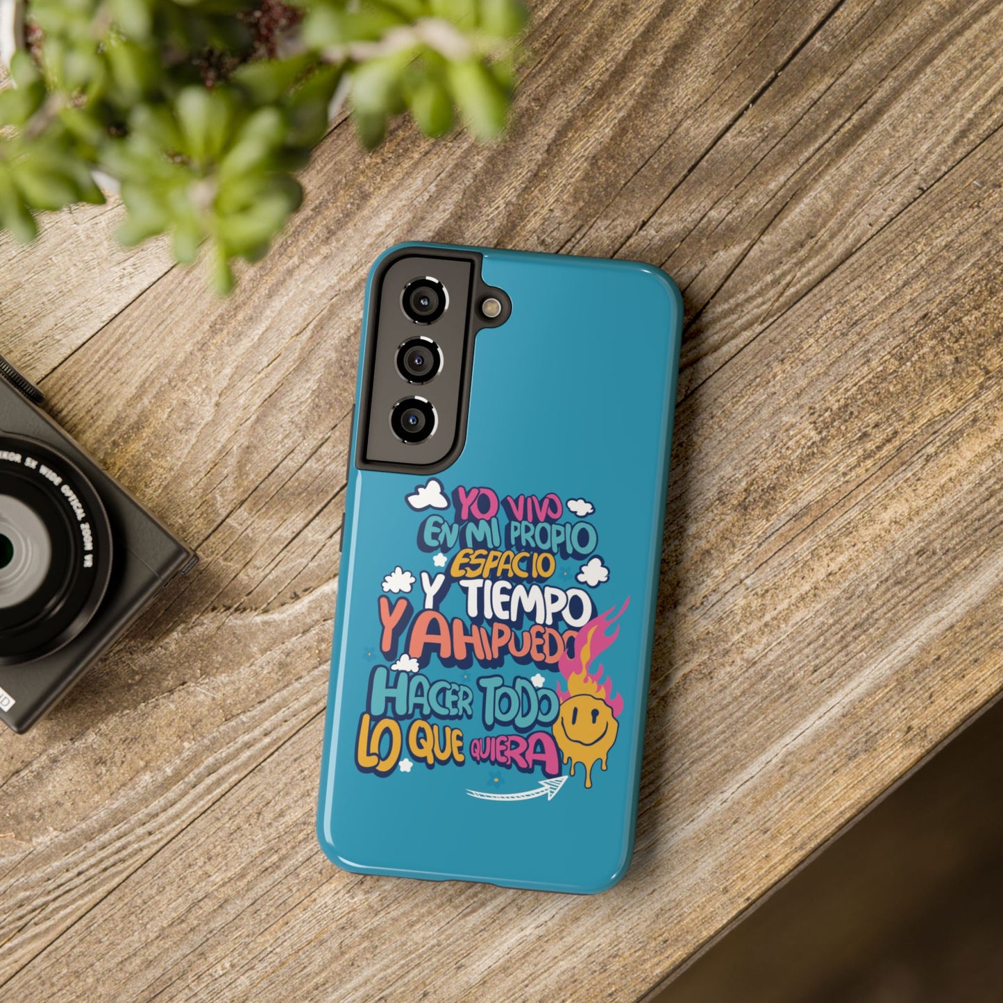 Funda para teléfono "Yo vivo en propio espacio y tiempo" - Turquesa