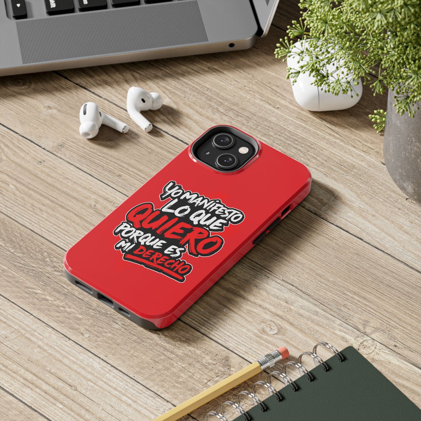 Funda para teléfono "Yo manifiesto lo que quiero" - Rojo