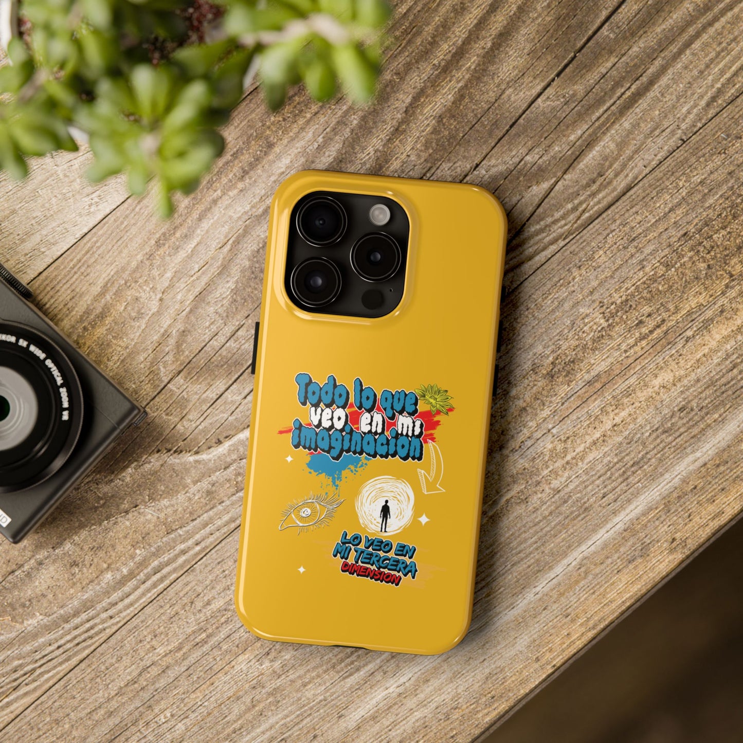 Funda para teléfono "Todo lo que veo en mi imaginación" - Amarillo