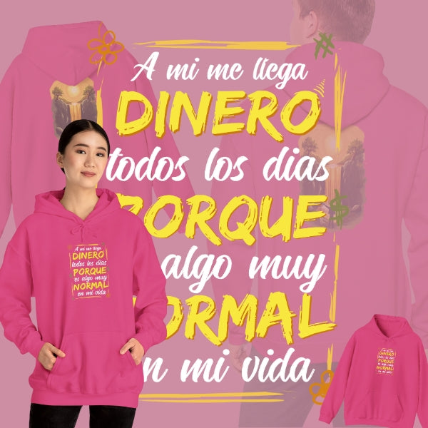 Sudadera con capucha unisex Heavy Blend™ - "A mí el dinero me llega todos los días"