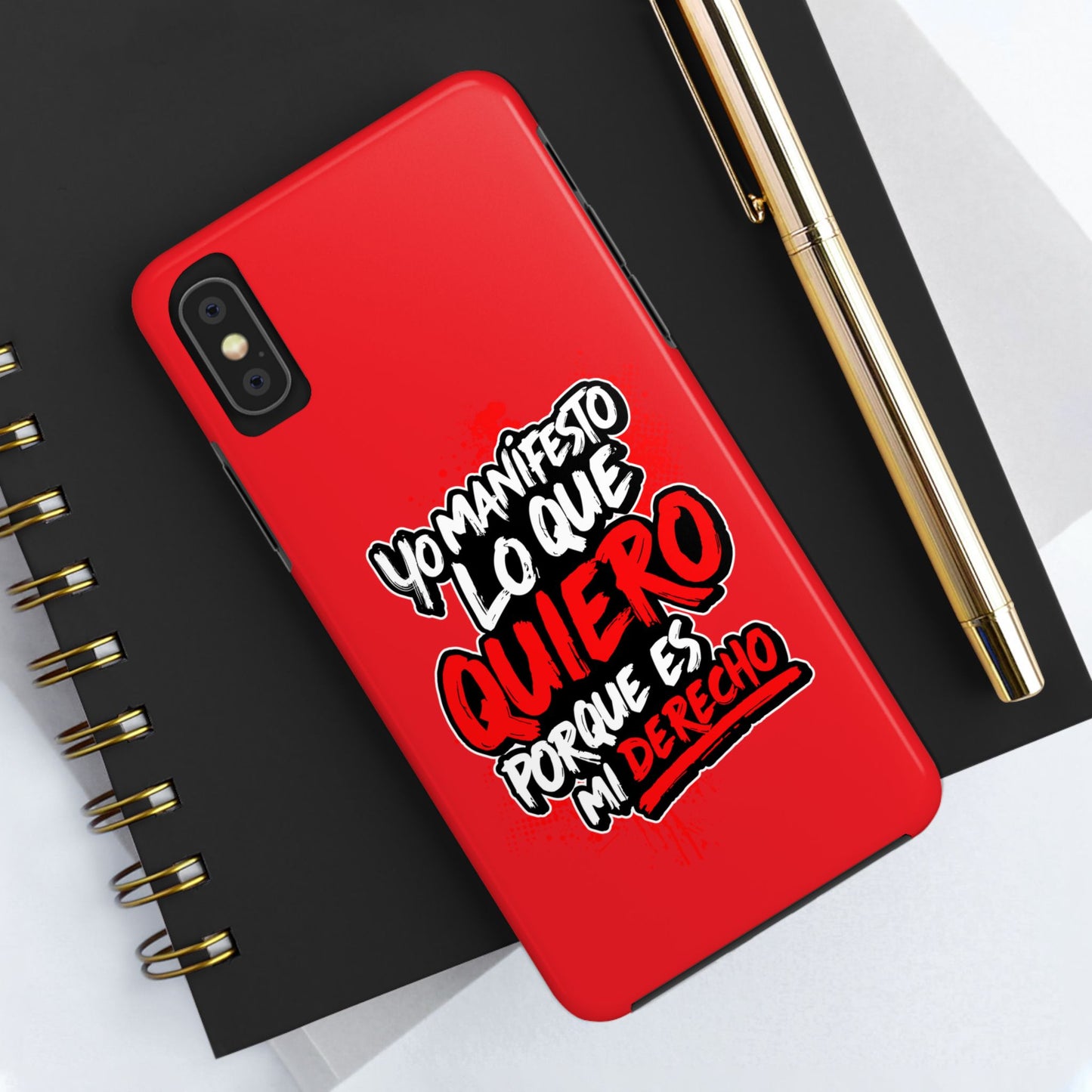 Funda para teléfono "Yo manifiesto lo que quiero" - Rojo