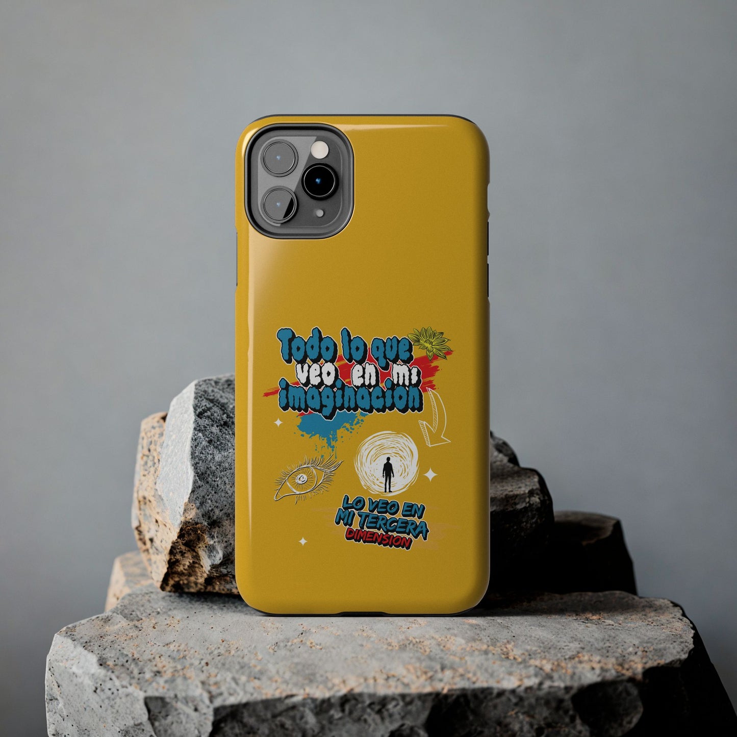 Funda para teléfono "Todo lo que veo en mi imaginación" - Amarillo