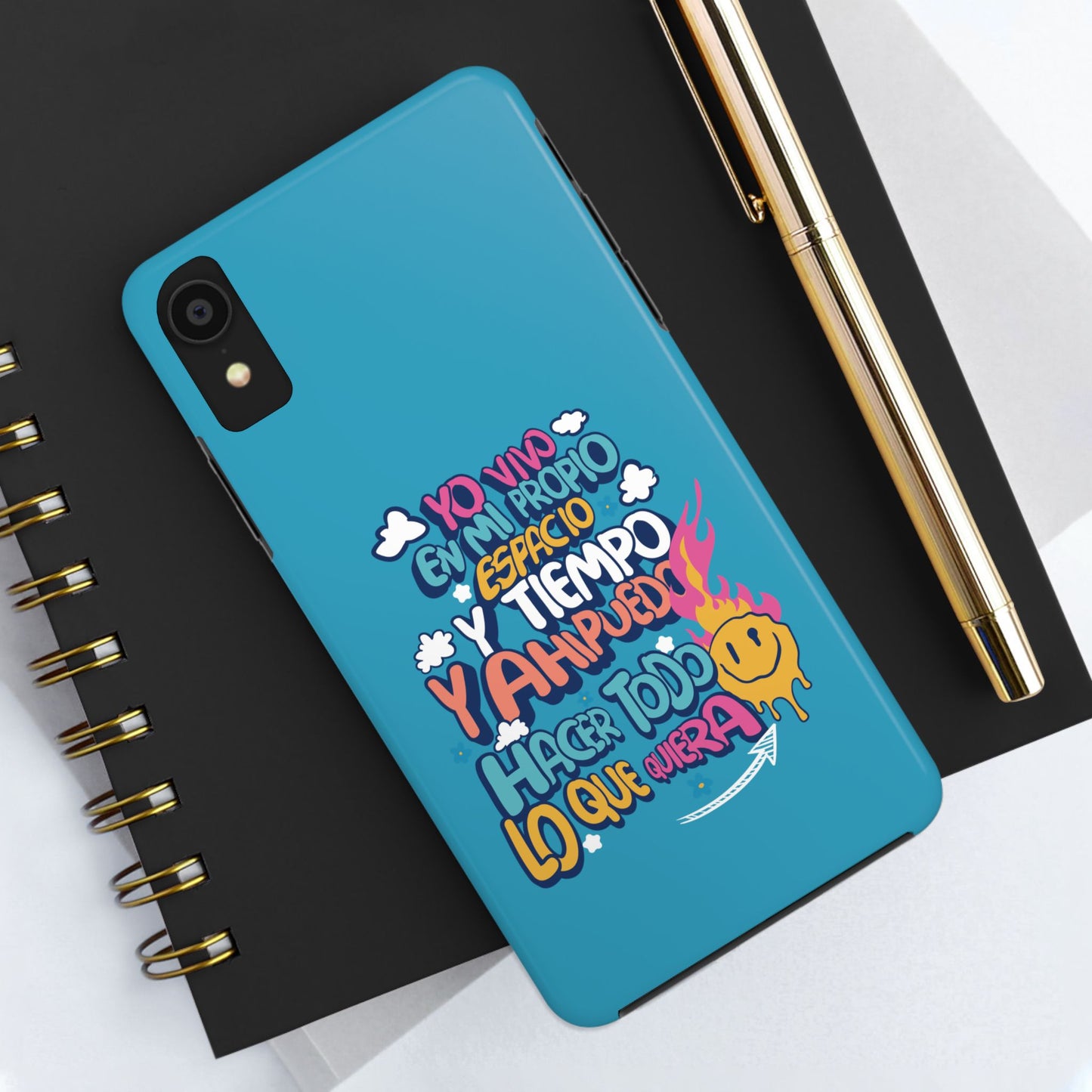 Funda para teléfono "Yo vivo en propio espacio y tiempo" - Turquesa