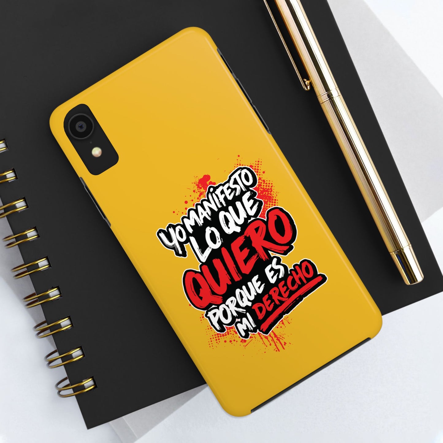 Funda para teléfono "Yo manifiesto lo que quiero" - Amarillo