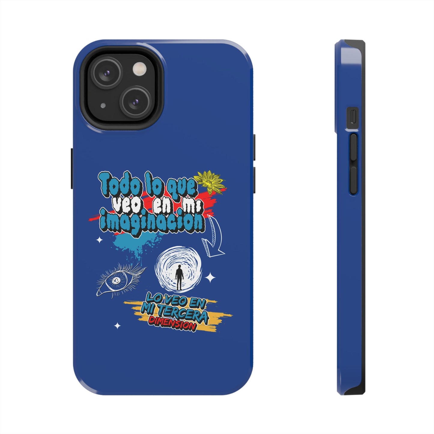 Funda para teléfono "Todo lo que veo en mi imaginación" - Azul