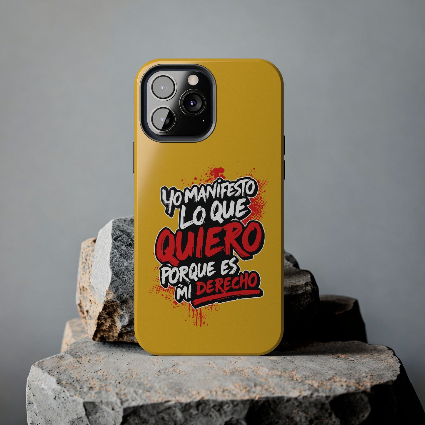 Funda para teléfono "Yo manifiesto lo que quiero" - Amarillo