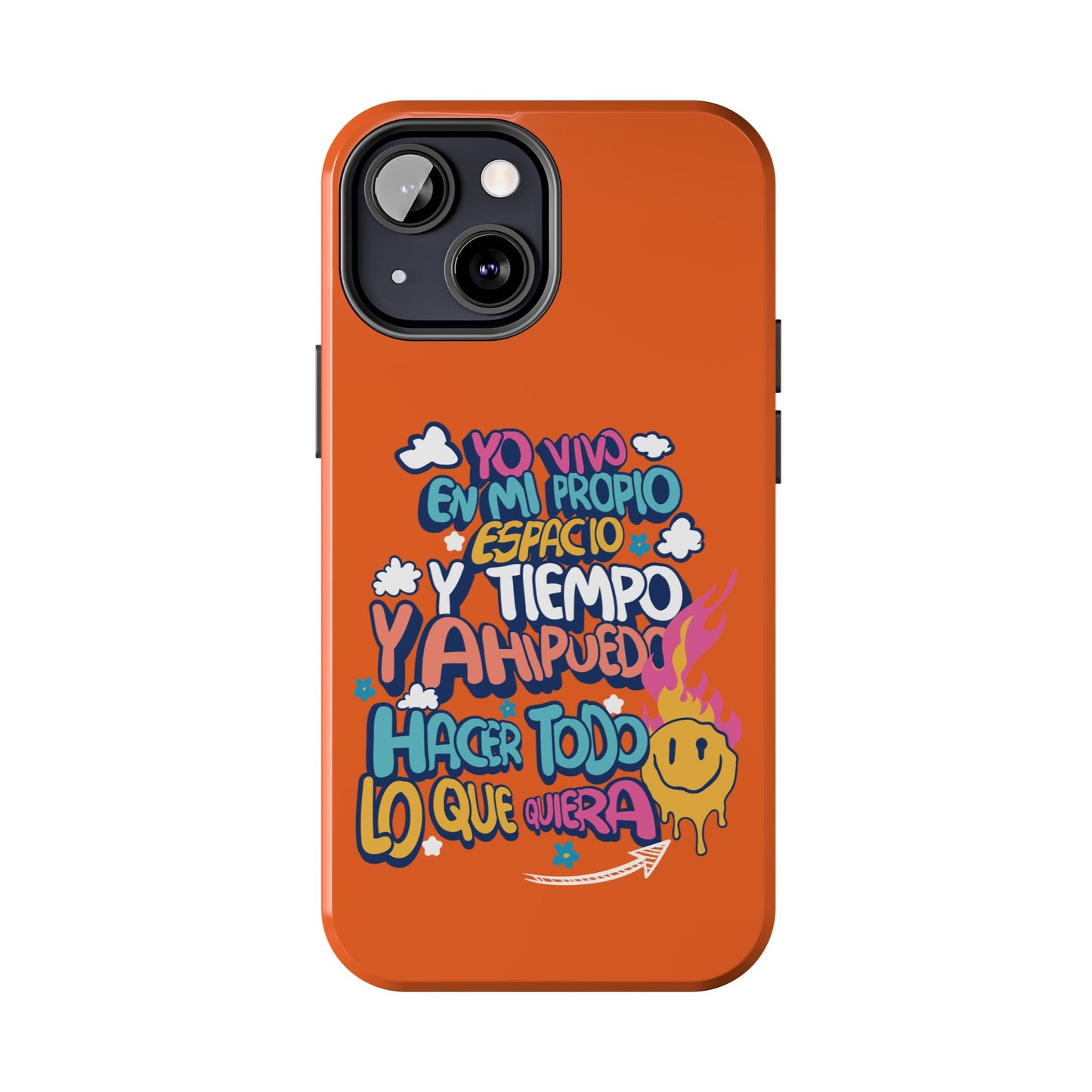 Funda para teléfono "Yo vivo en propio espacio y tiempo" - Naranja