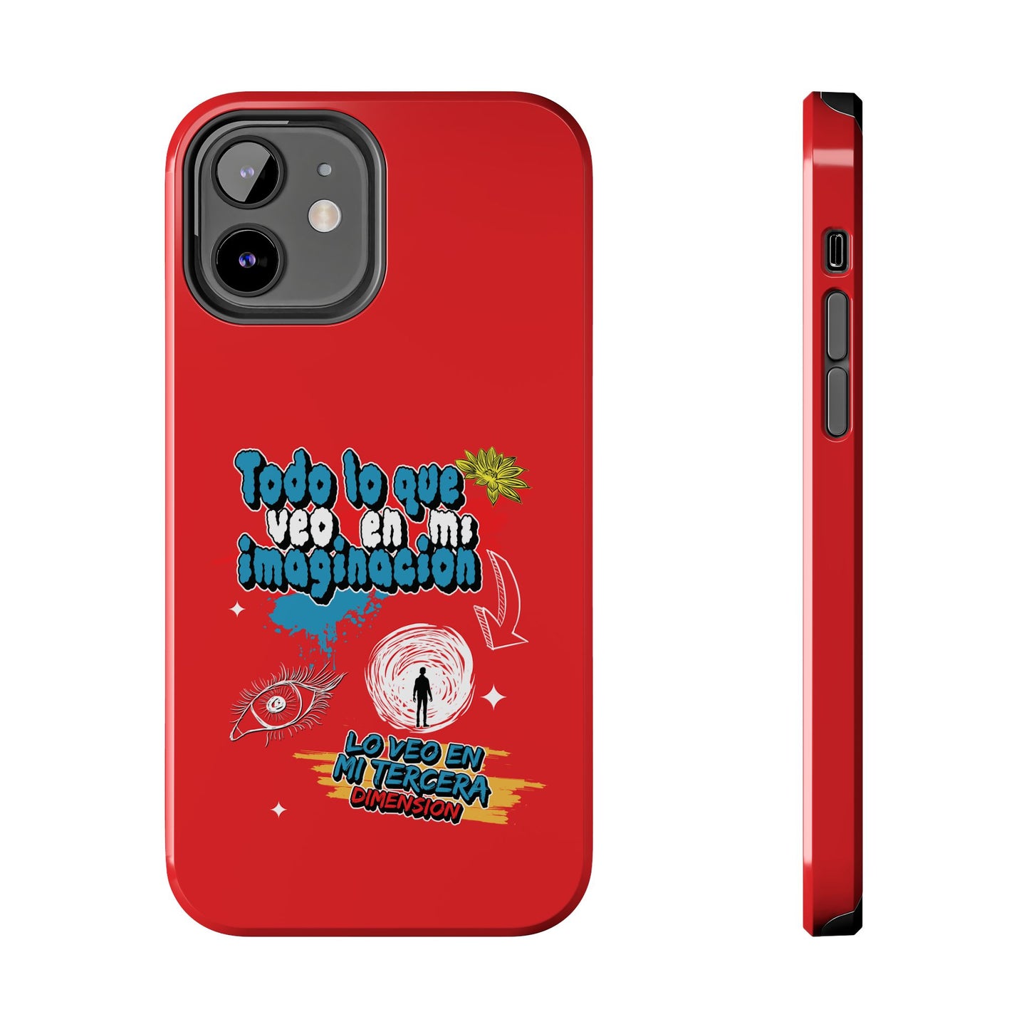 Funda para teléfono "Todo lo que veo en mi imaginación" - Rojo