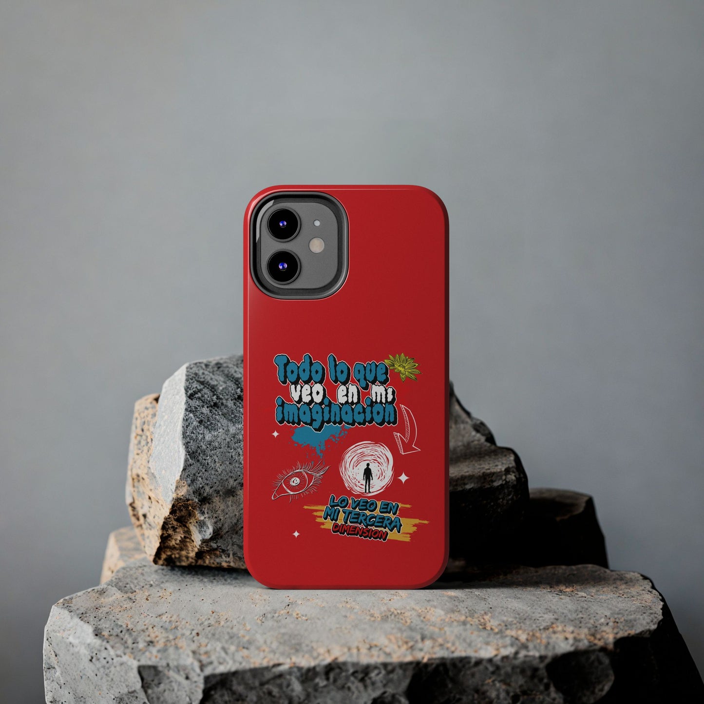 Funda para teléfono "Todo lo que veo en mi imaginación" - Rojo