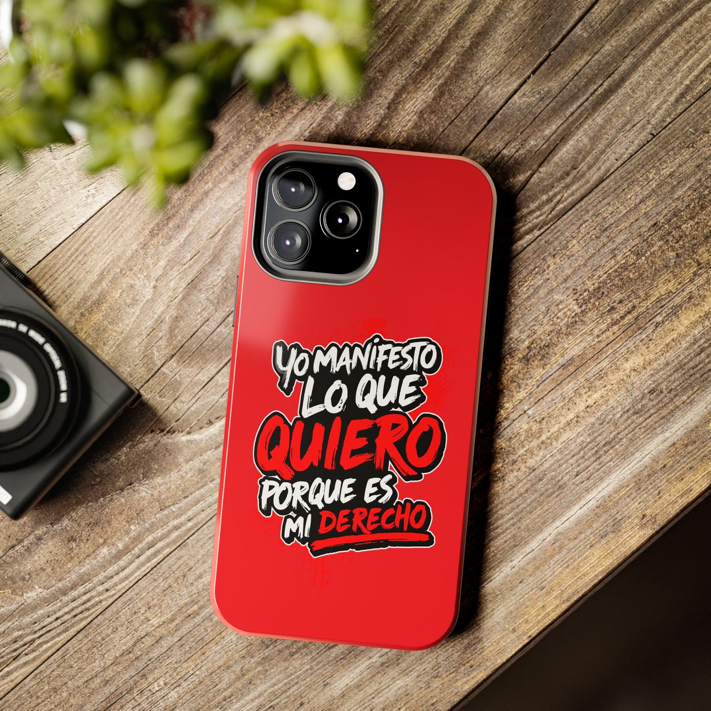 Funda para teléfono "Yo manifiesto lo que quiero" - Rojo