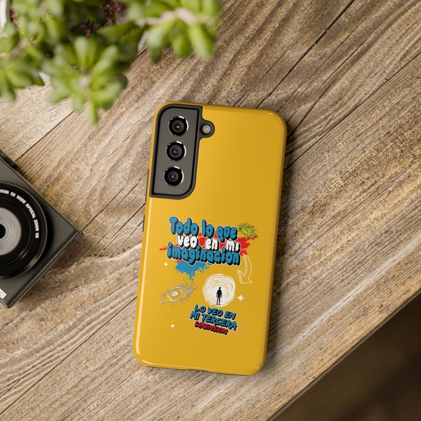 Funda para teléfono "Todo lo que veo en mi imaginación" - Amarillo