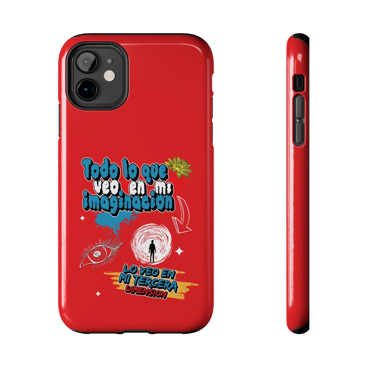 Funda para teléfono "Todo lo que veo en mi imaginación" - Rojo