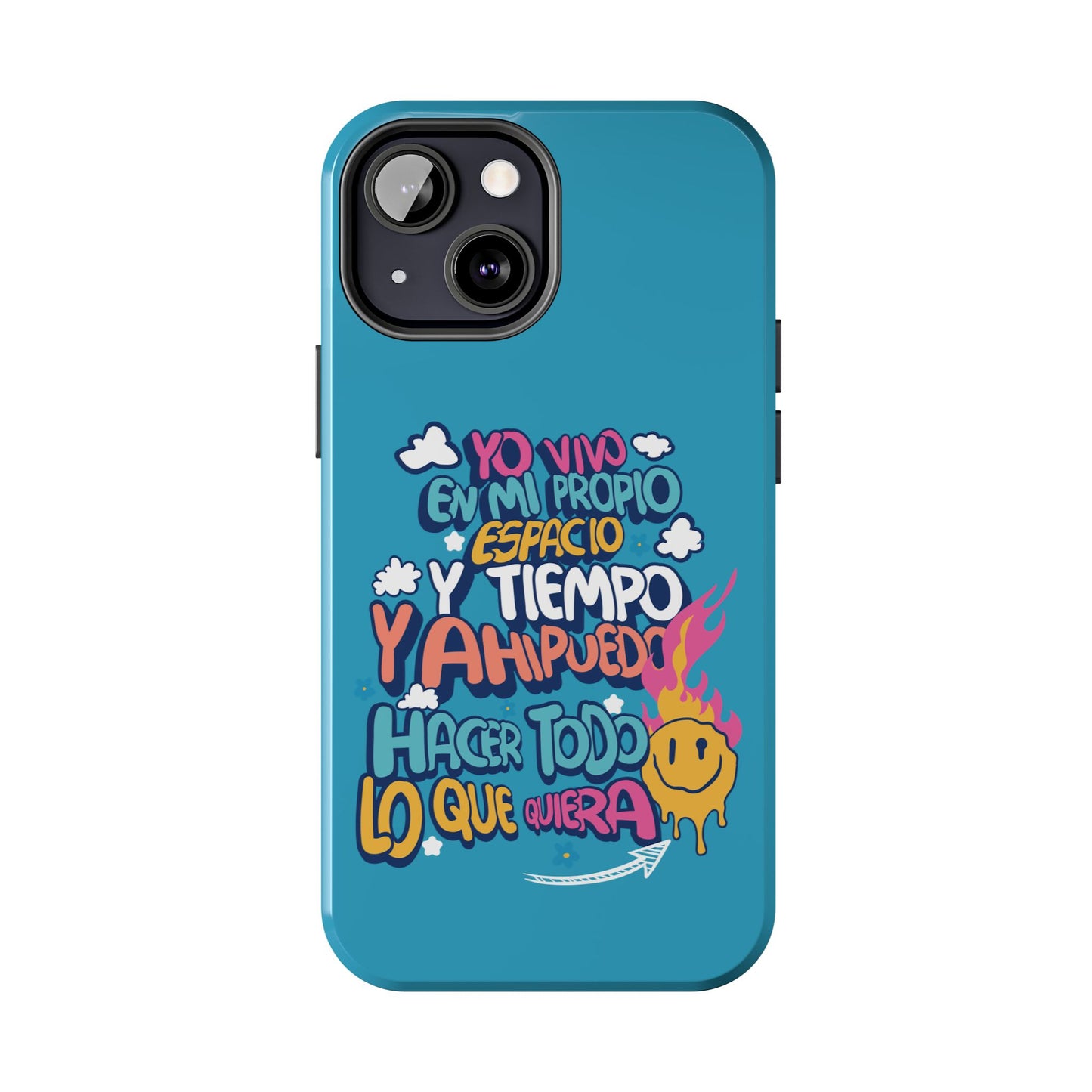 Funda para teléfono "Yo vivo en propio espacio y tiempo" - Turquesa