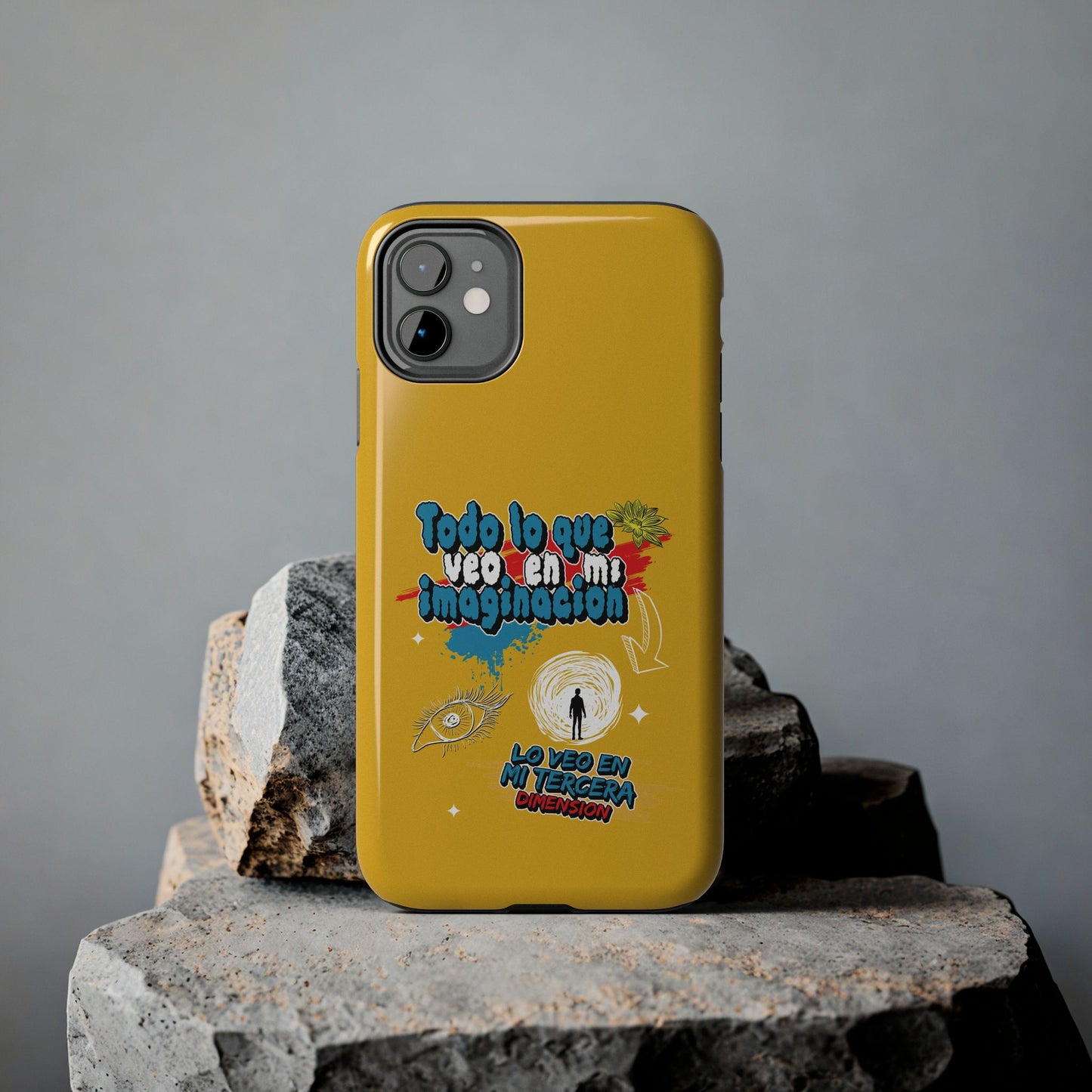 Funda para teléfono "Todo lo que veo en mi imaginación" - Amarillo