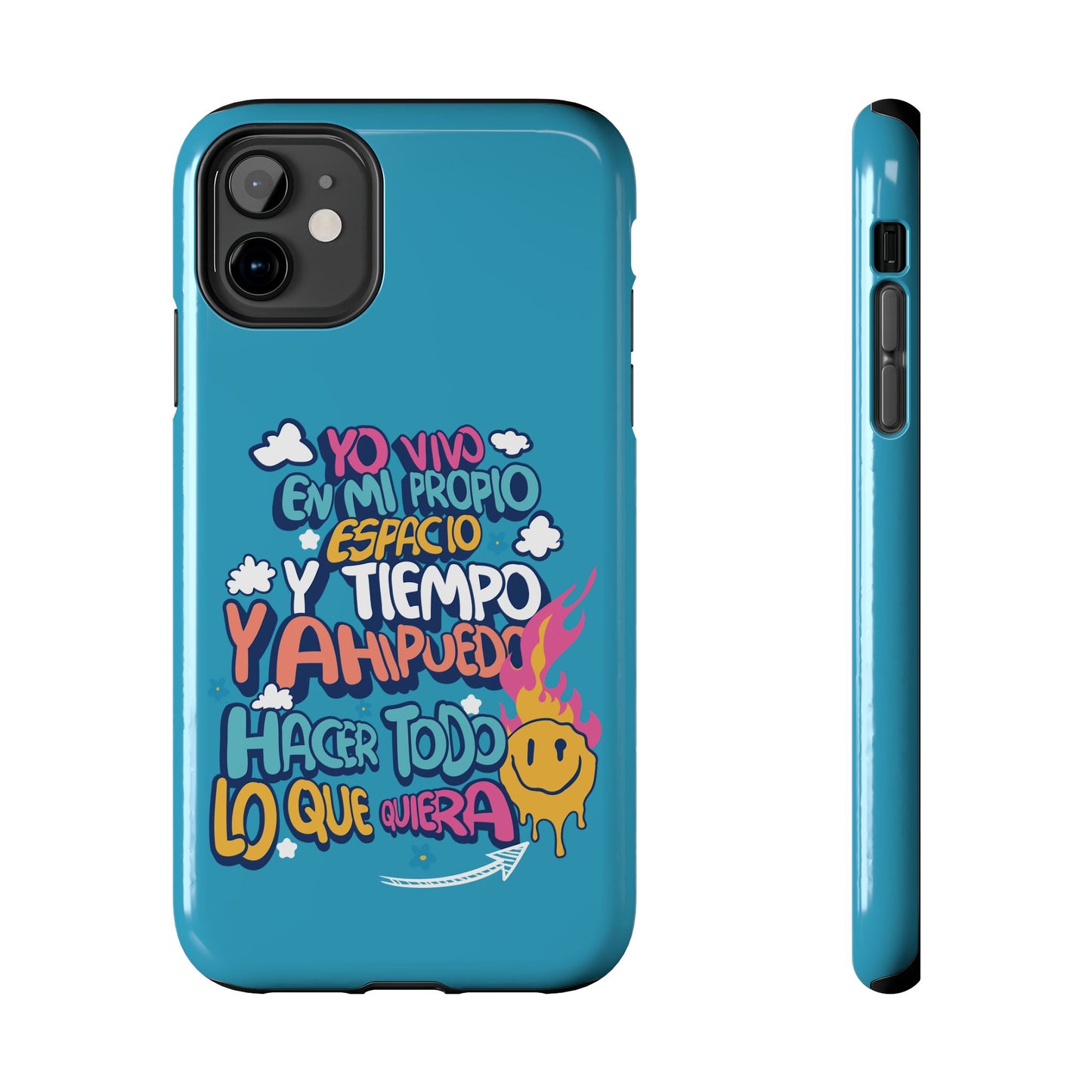 Funda para teléfono "Yo vivo en propio espacio y tiempo" - Turquesa