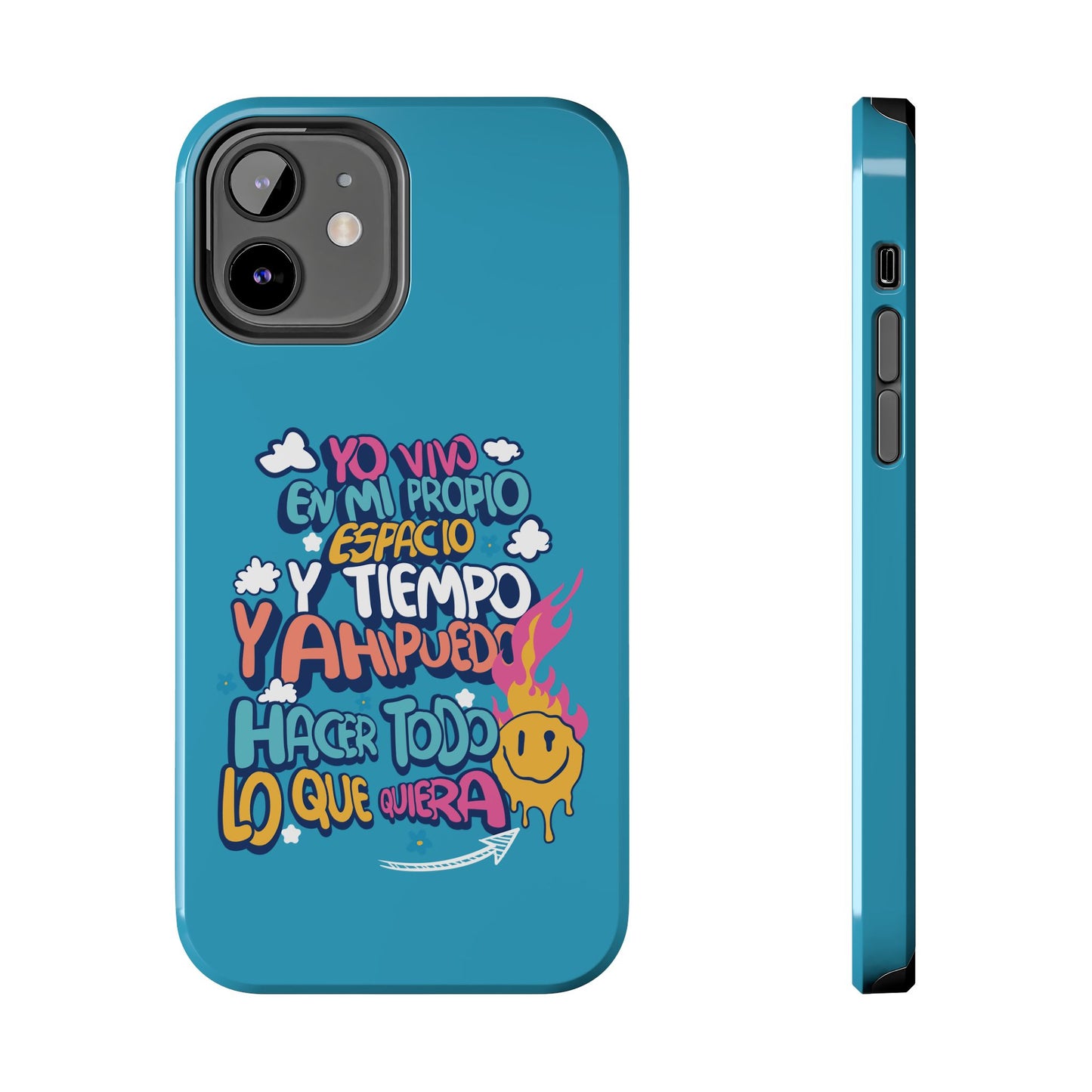 Funda para teléfono "Yo vivo en propio espacio y tiempo" - Turquesa