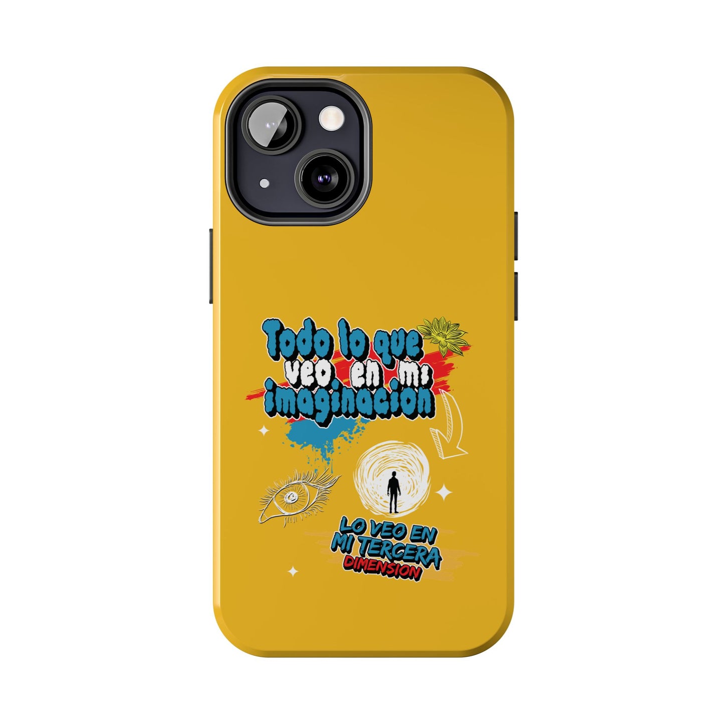 Funda para teléfono "Todo lo que veo en mi imaginación" - Amarillo