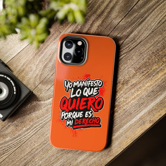 Funda para teléfono "Yo manifiesto lo que quiero" - Naranja