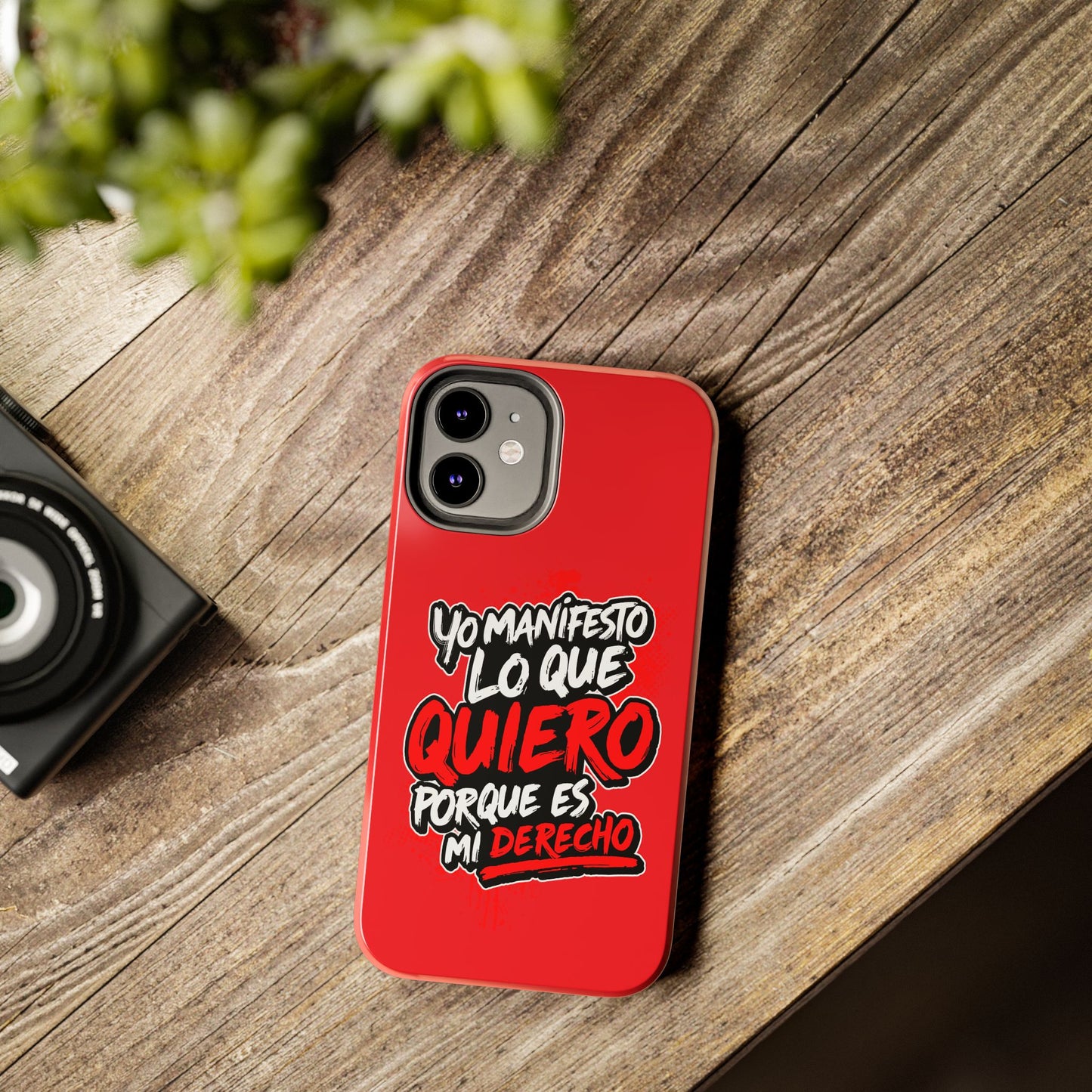 Funda para teléfono "Yo manifiesto lo que quiero" - Rojo