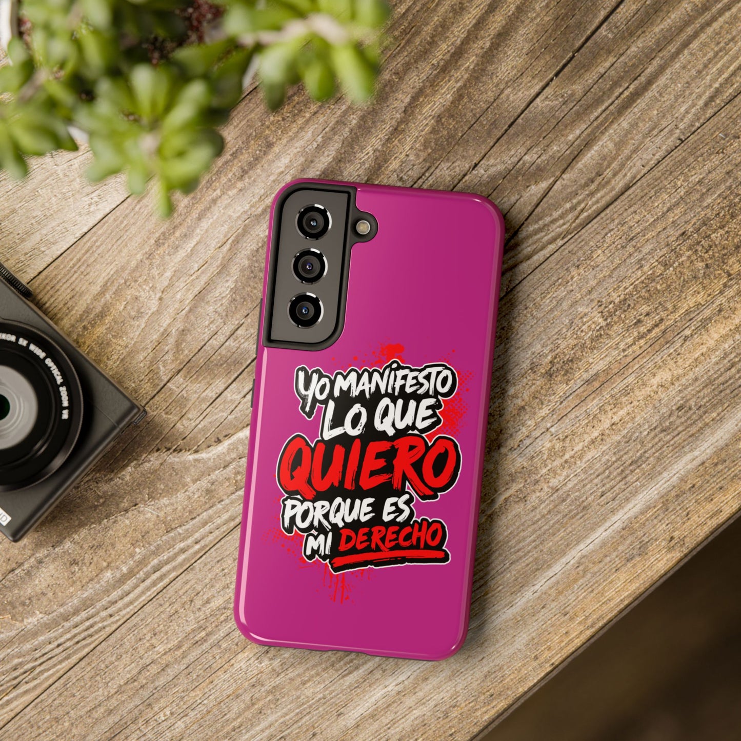 Funda para teléfono "Yo manifiesto lo que quiero" - Fucsia