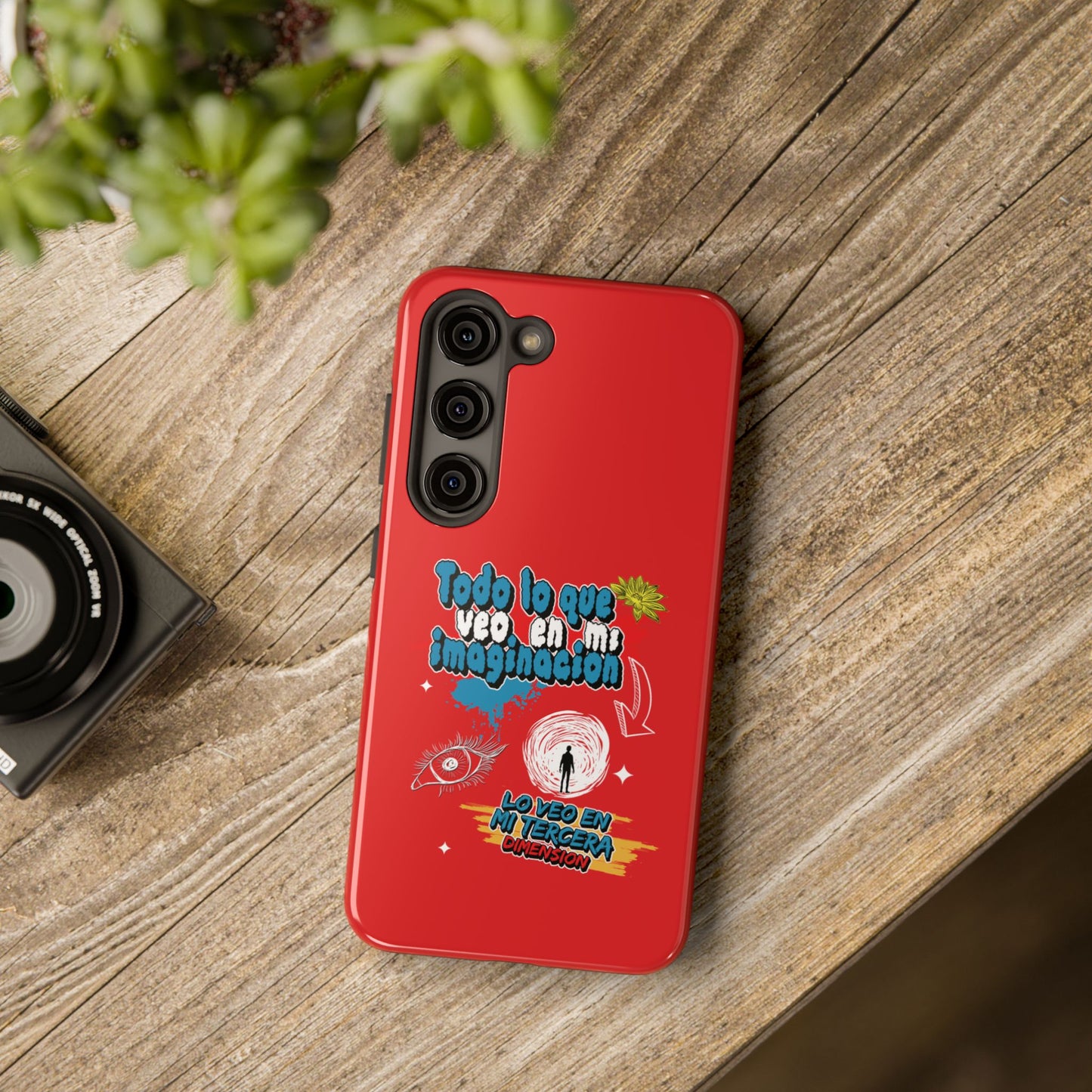 Funda para teléfono "Todo lo que veo en mi imaginación" - Rojo