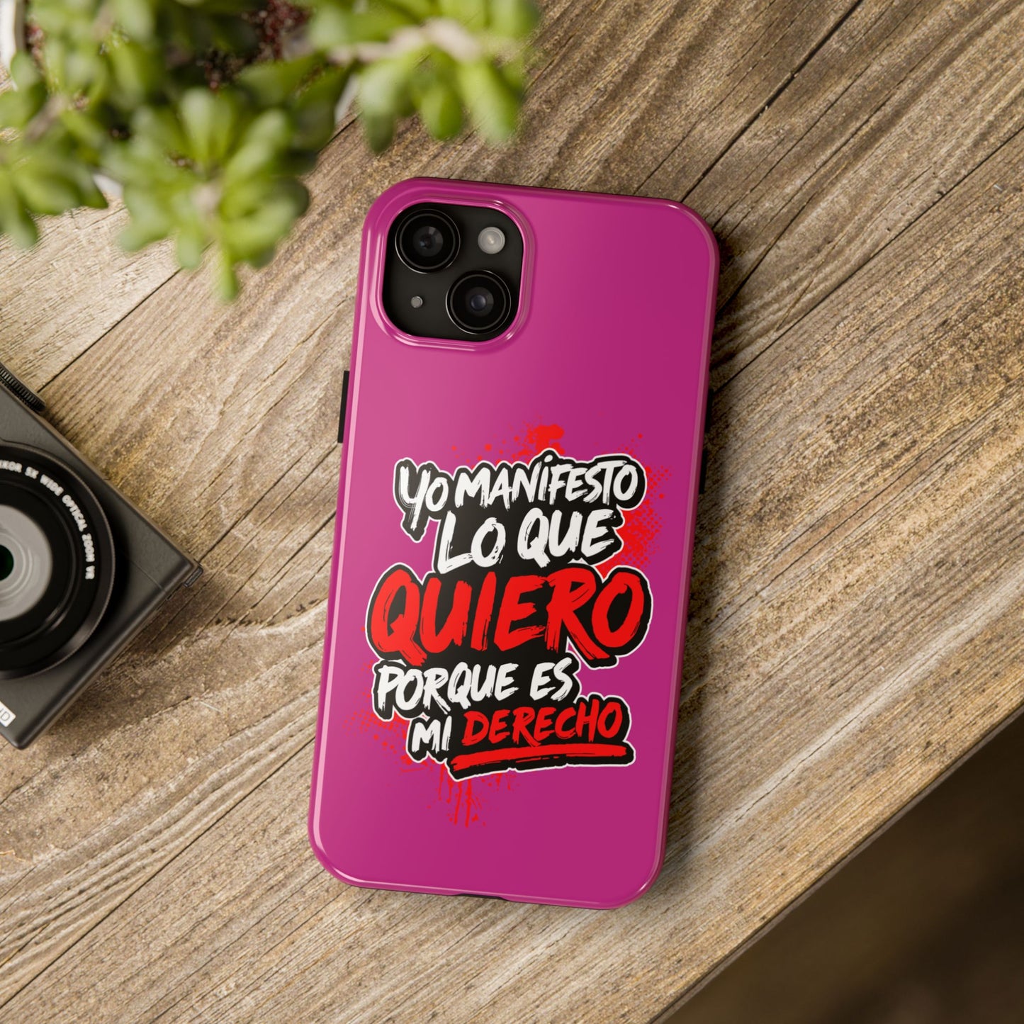 Funda para teléfono "Yo manifiesto lo que quiero" - Fucsia